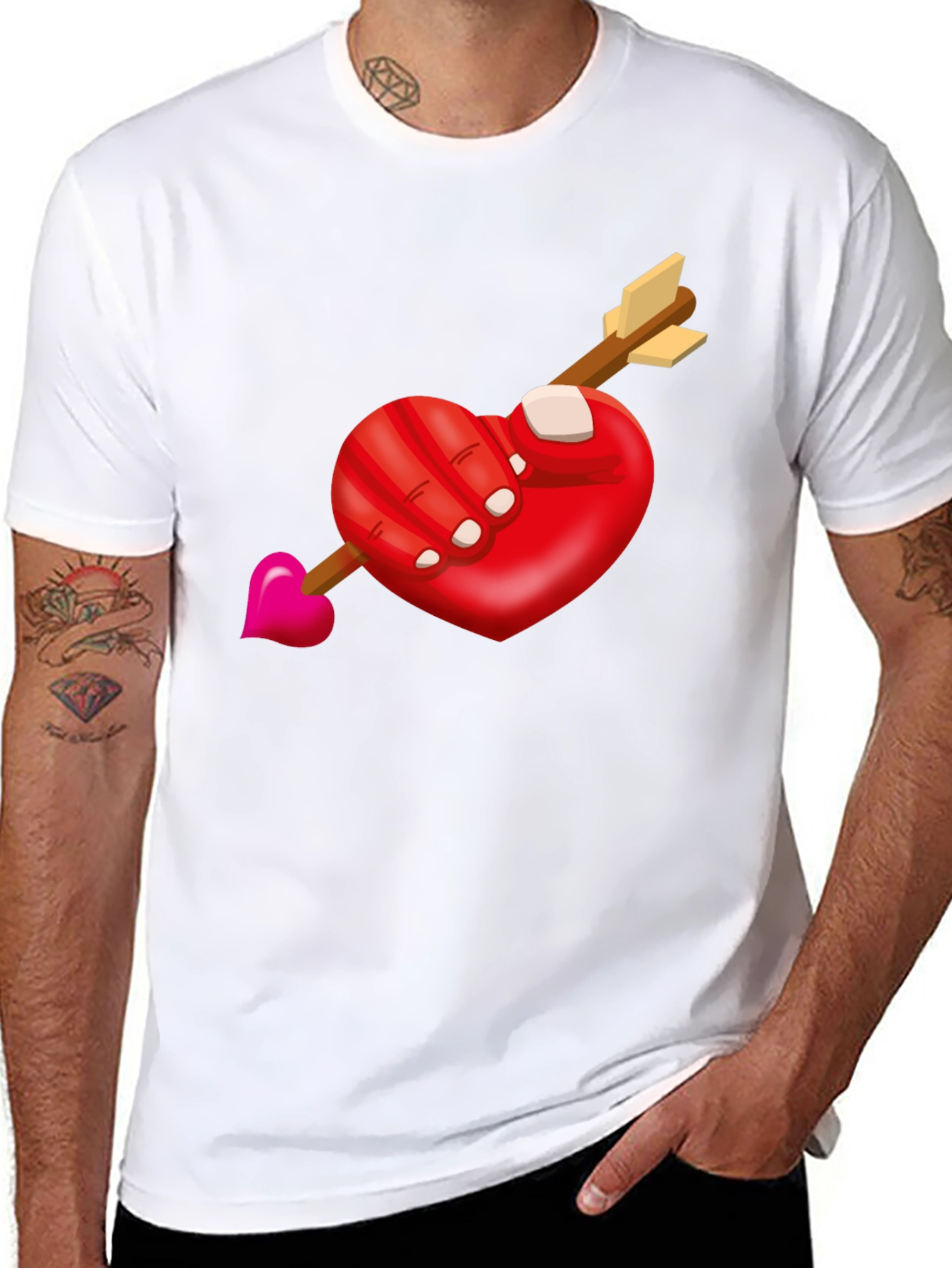 Heart Arrow T-Shirt - Romantic Graphic Tee