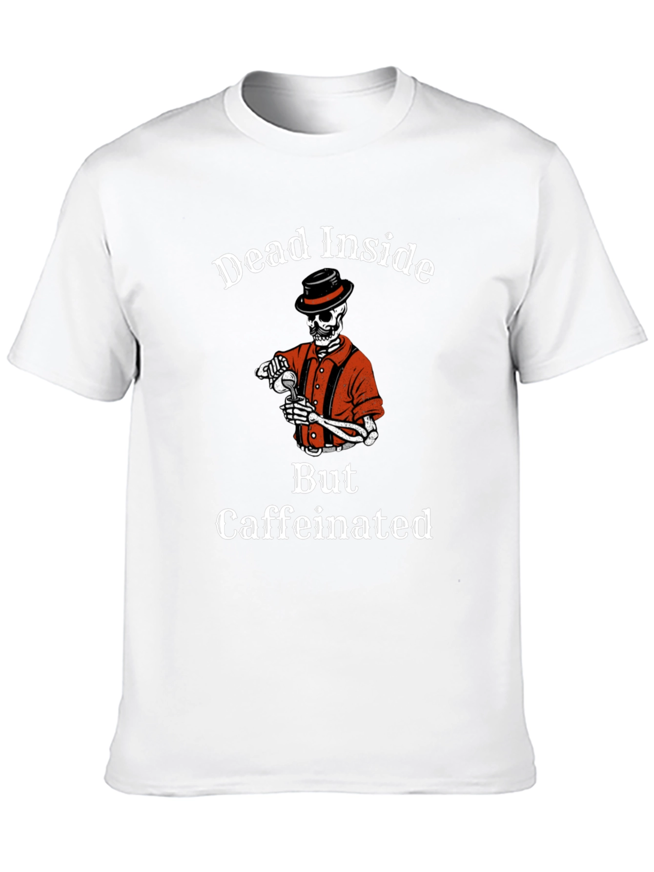Dead Inside But Caffeinated Skeleton Graphic Tee