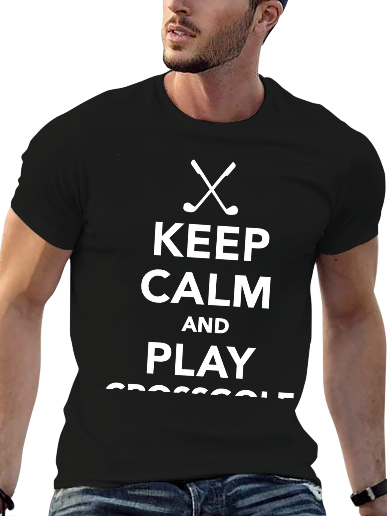 Keep Calm & Play Crossgolf T-Shirt - Black Tee