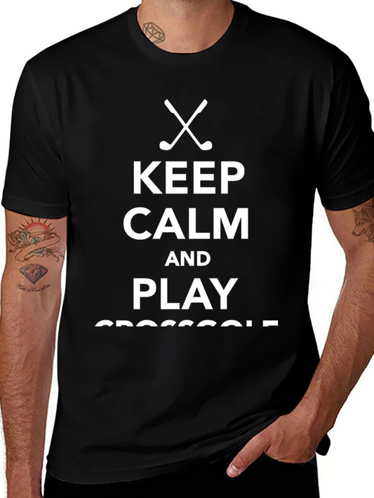 Keep Calm & Play Crossgolf T-Shirt - Black Tee