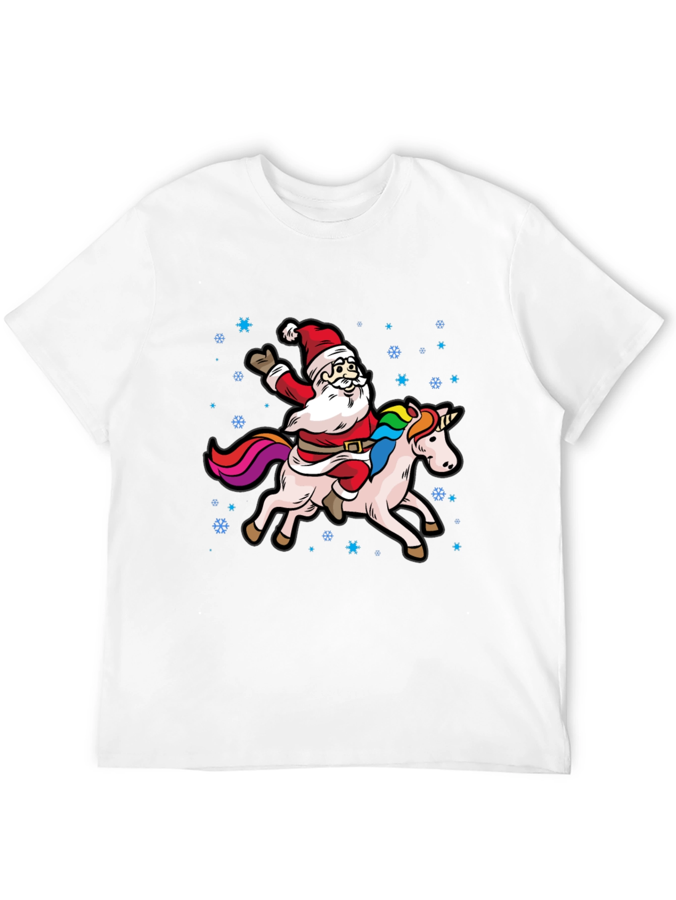 Santa Riding Unicorn Graphic Tee
