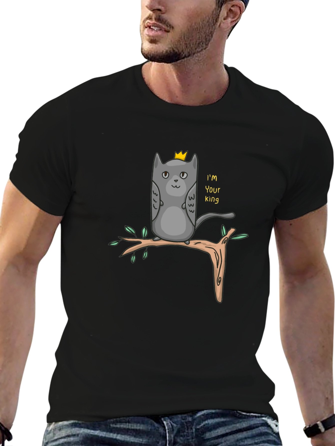 King Cat T-Shirt - Funny Cartoon Tee