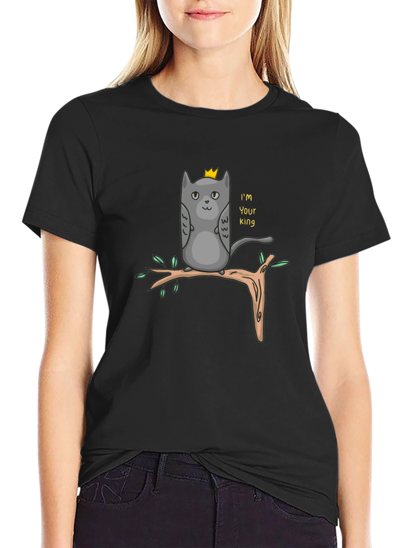 King Cat T-Shirt - Funny Cartoon Tee
