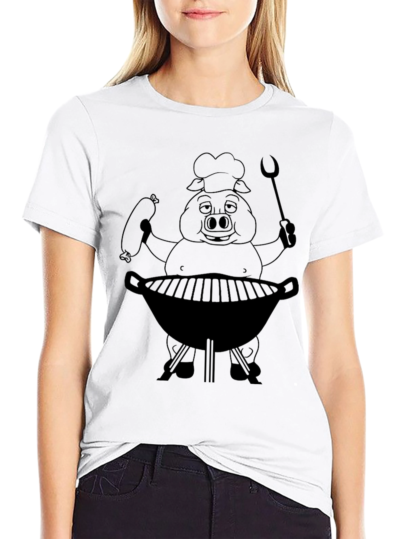 BBQ Pig Chef T-Shirt - Funny Grilling Tee