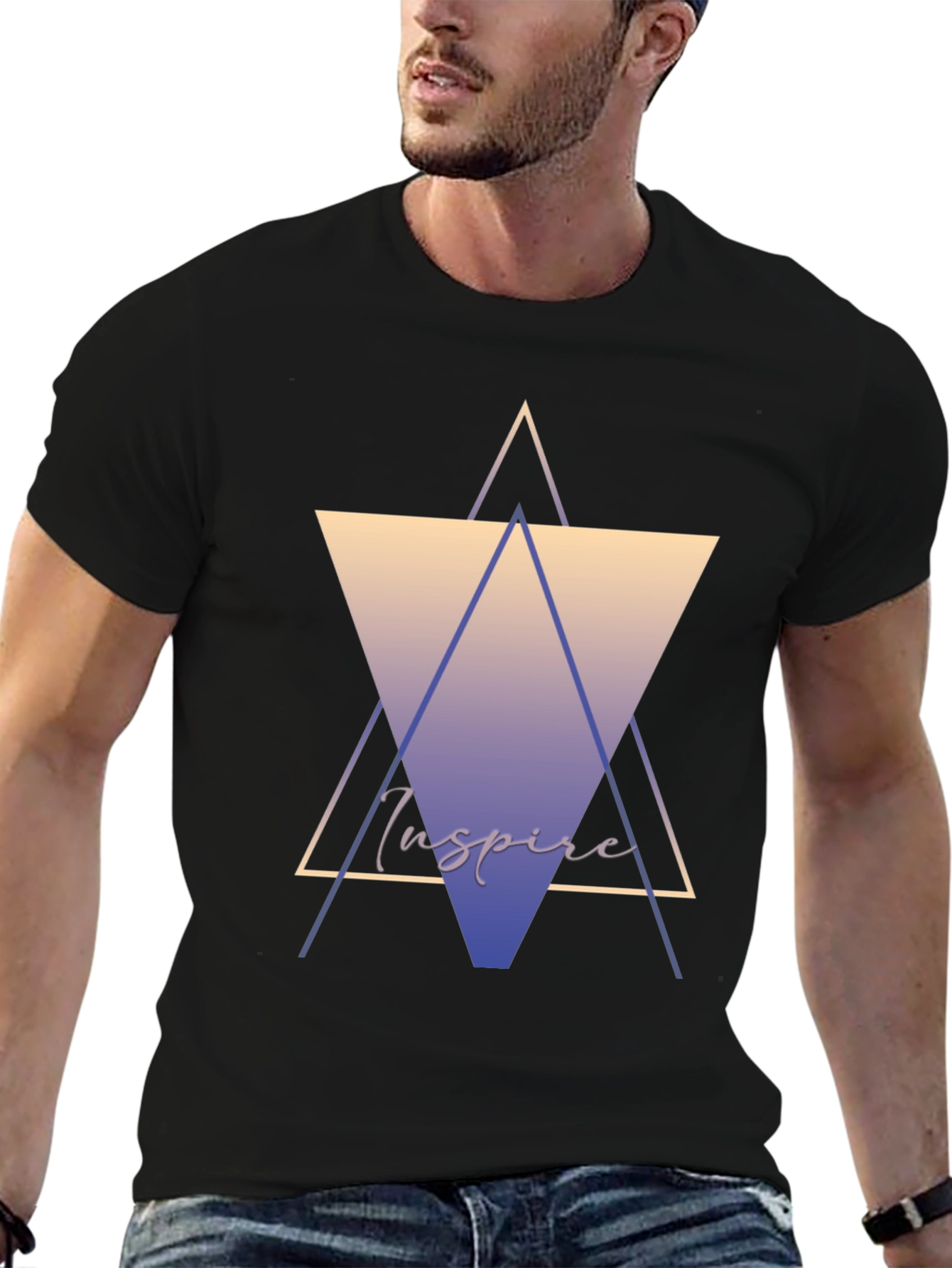 Inspire Graphic Tee - Stylish Geometric Design