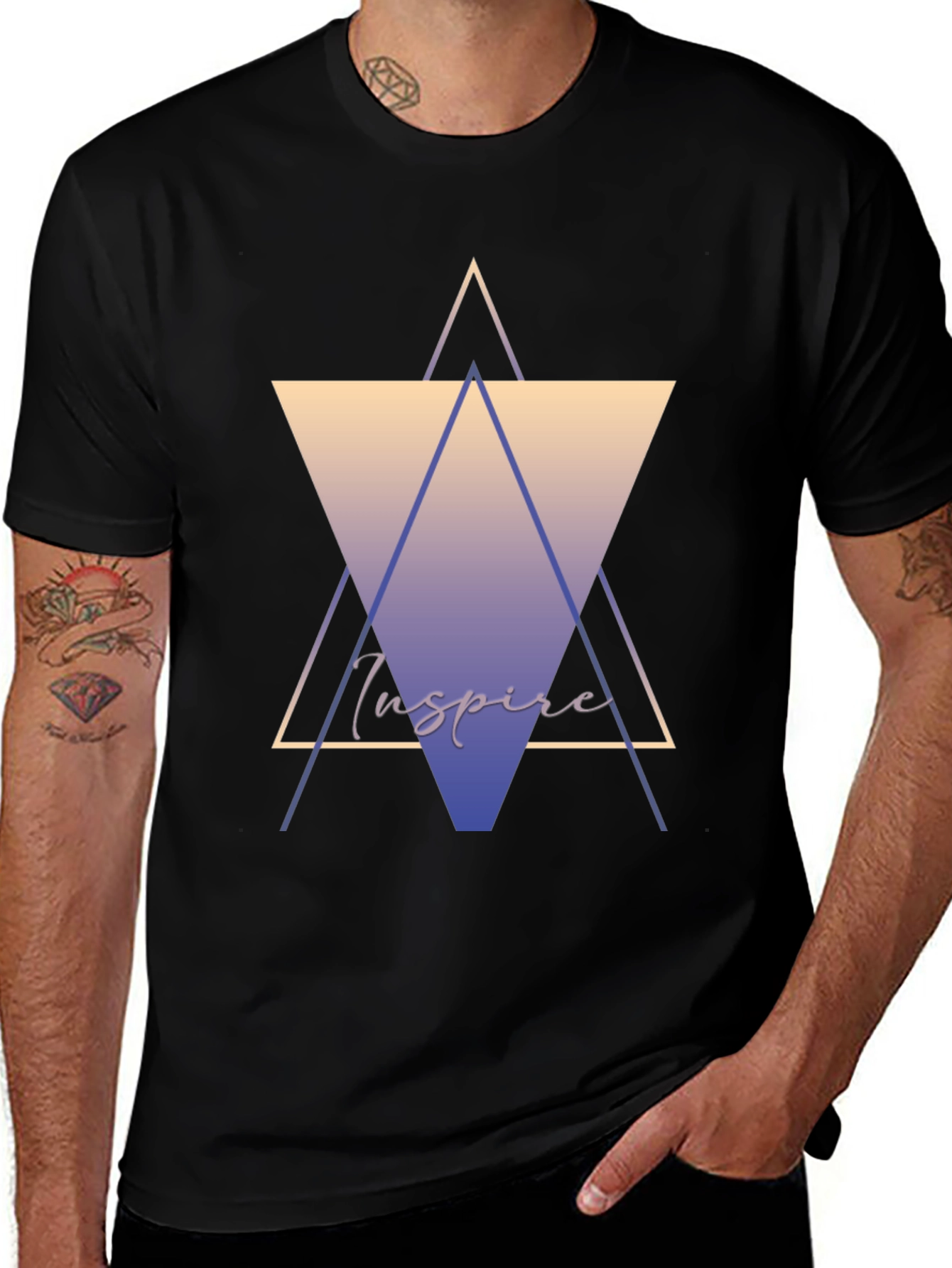 Inspire Graphic Tee - Stylish Geometric Design