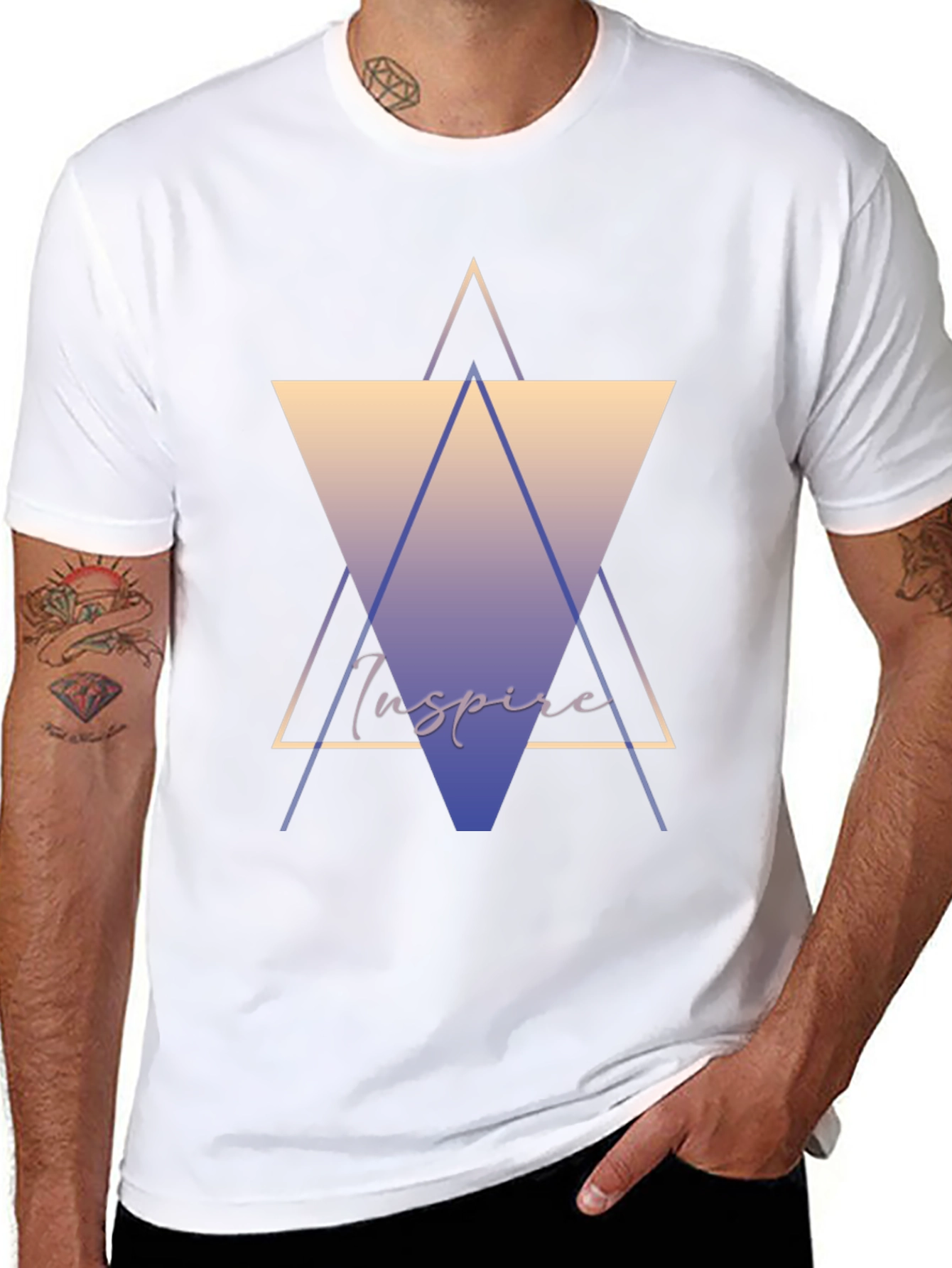 Inspire Graphic Tee - Stylish Geometric Design