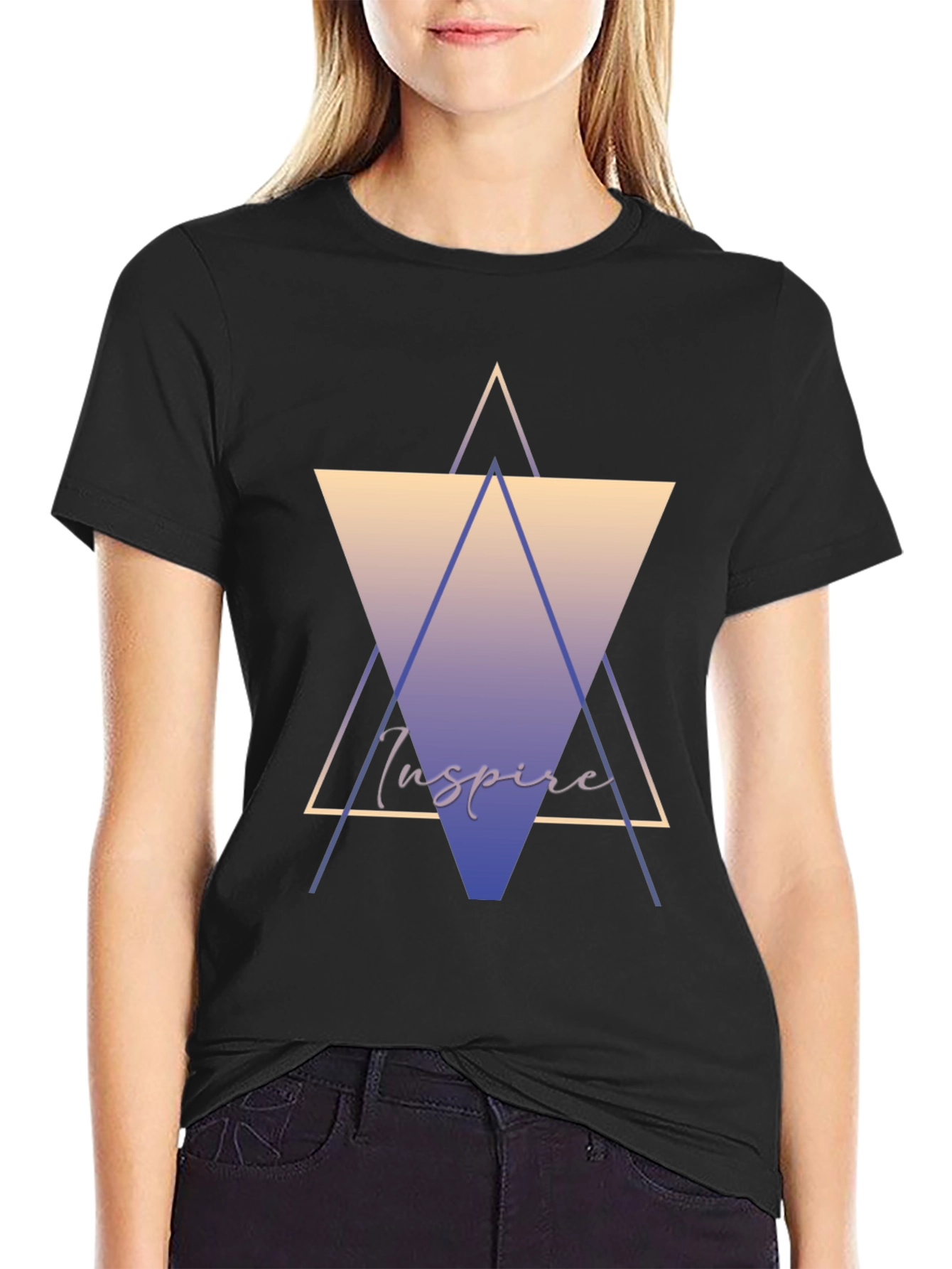 Inspire Graphic Tee - Stylish Geometric Design