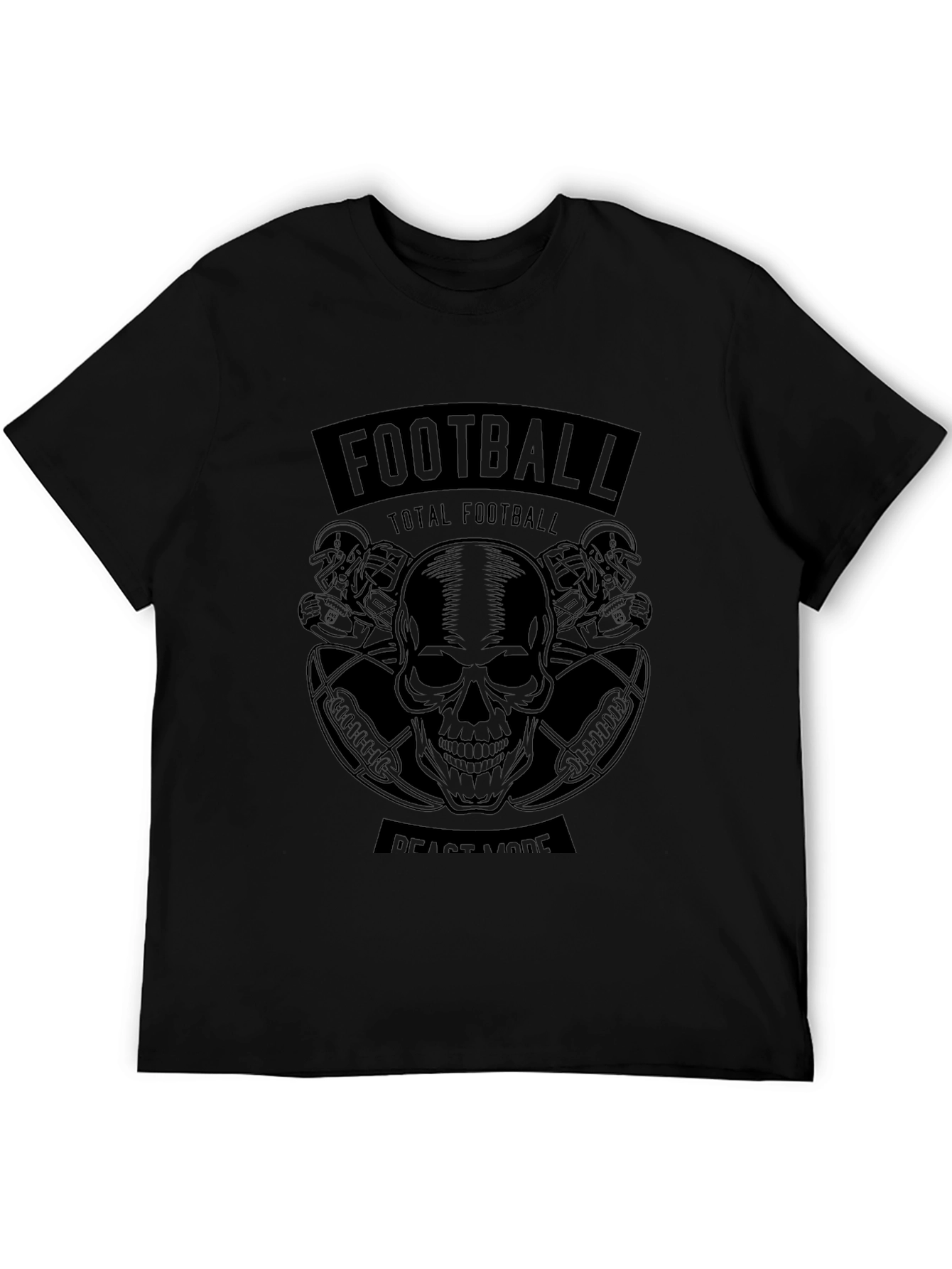 Football Beast Mode Black Graphic T-Shirt
