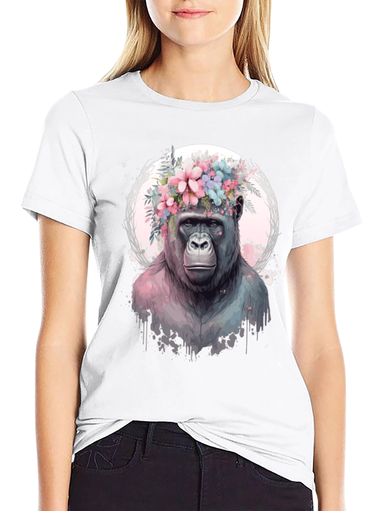 Gorilla Floral Crown Graphic Tee