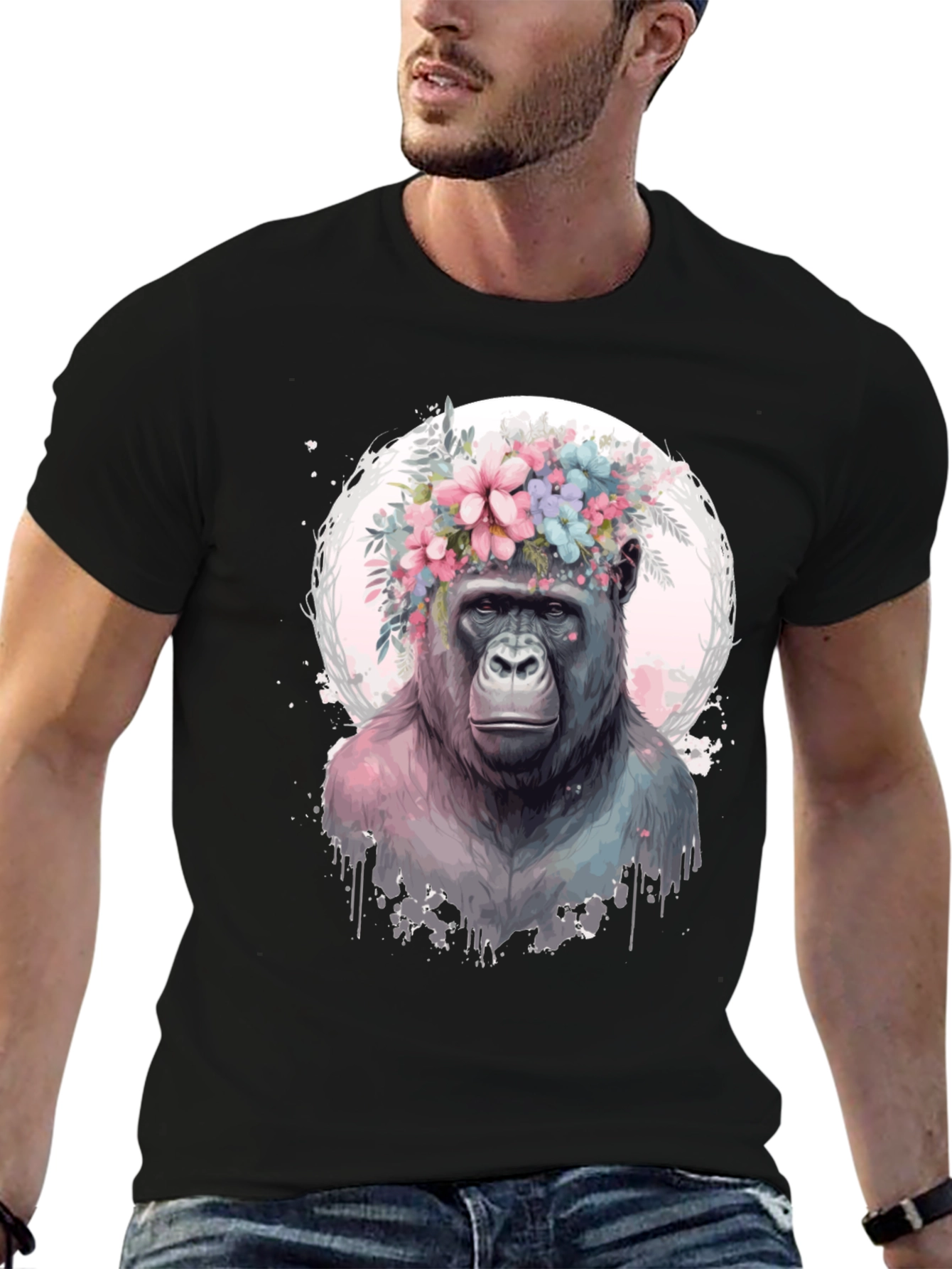 Gorilla Floral Crown Graphic Tee