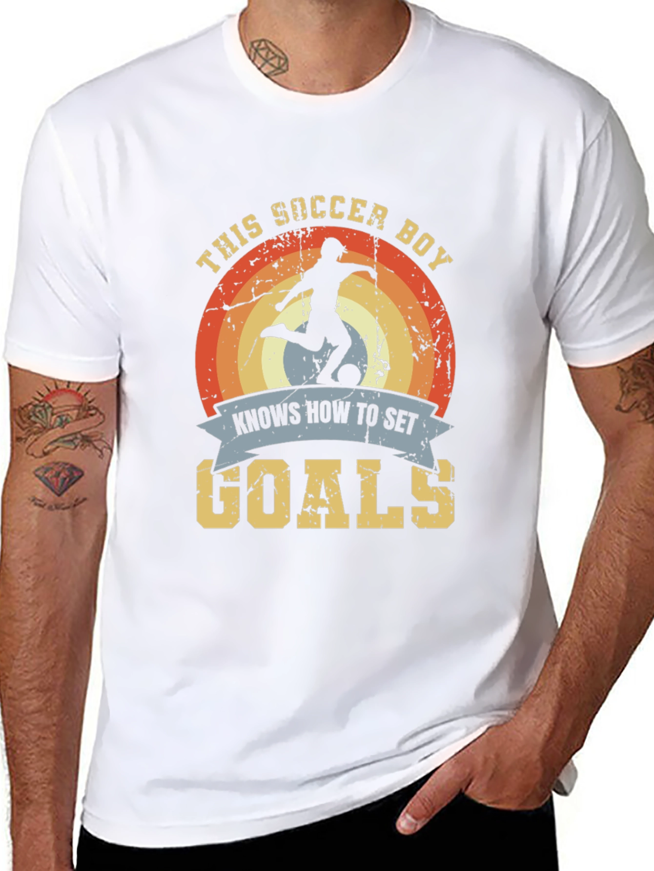 Soccer Boy Knows How to Set Goals Graphic Tee