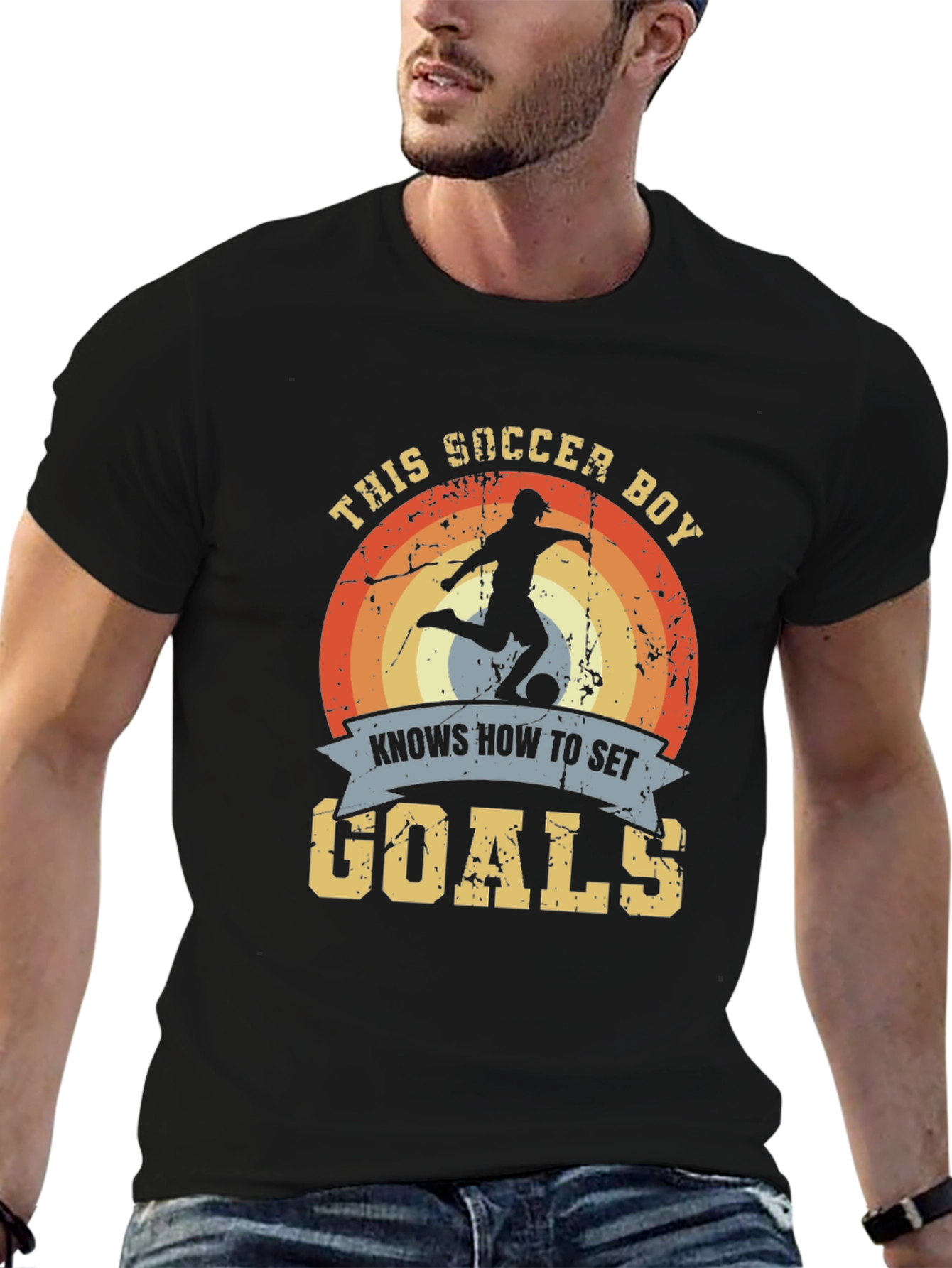 Soccer Boy Knows How to Set Goals Graphic Tee