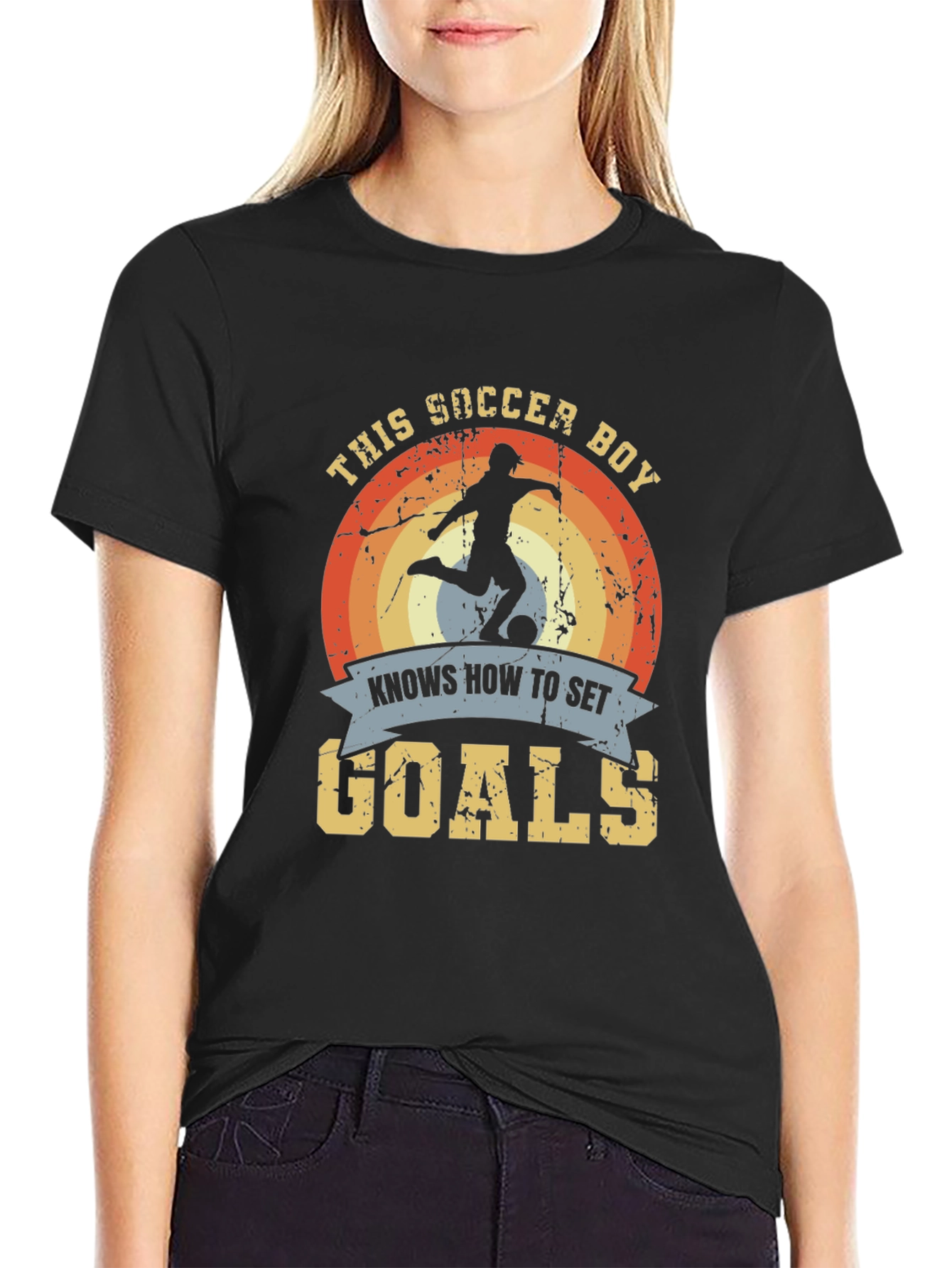 Soccer Boy Knows How to Set Goals Graphic Tee