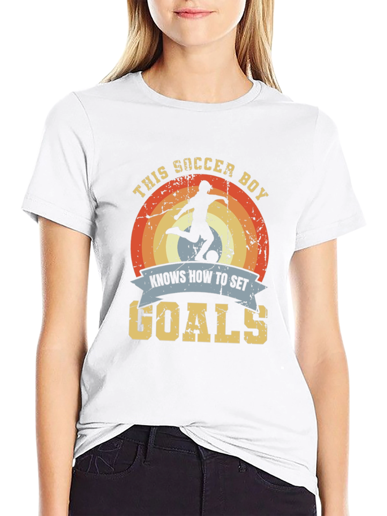 Soccer Boy Knows How to Set Goals Graphic Tee
