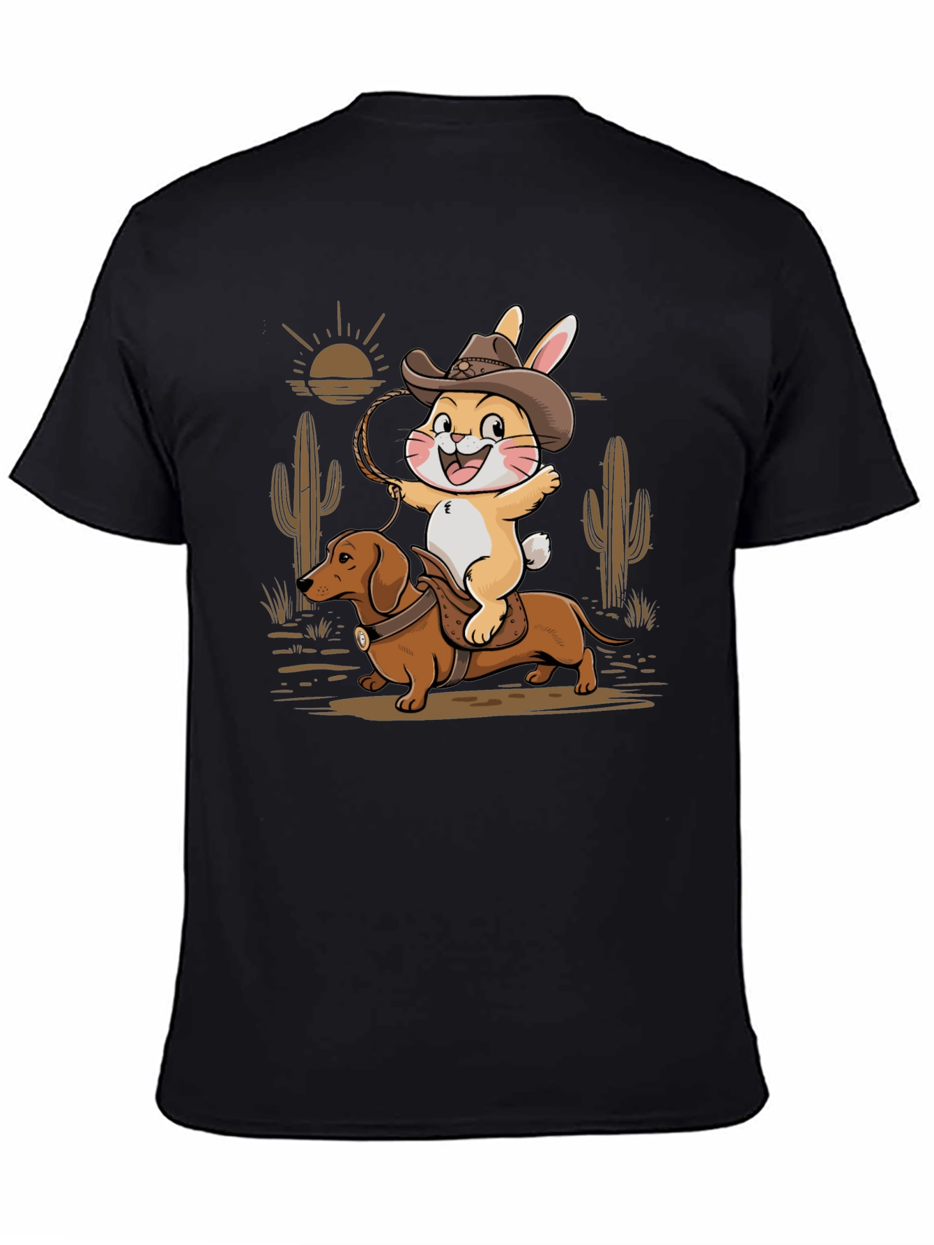 Cowboy Dachshund & Rabbit T-Shirt
