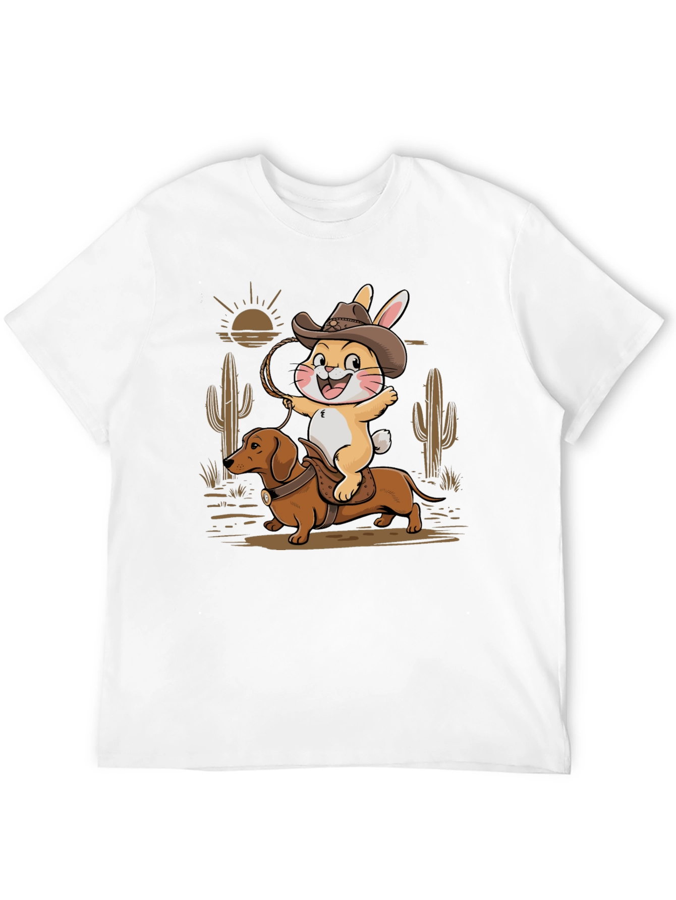 Cowboy Dachshund & Rabbit T-Shirt