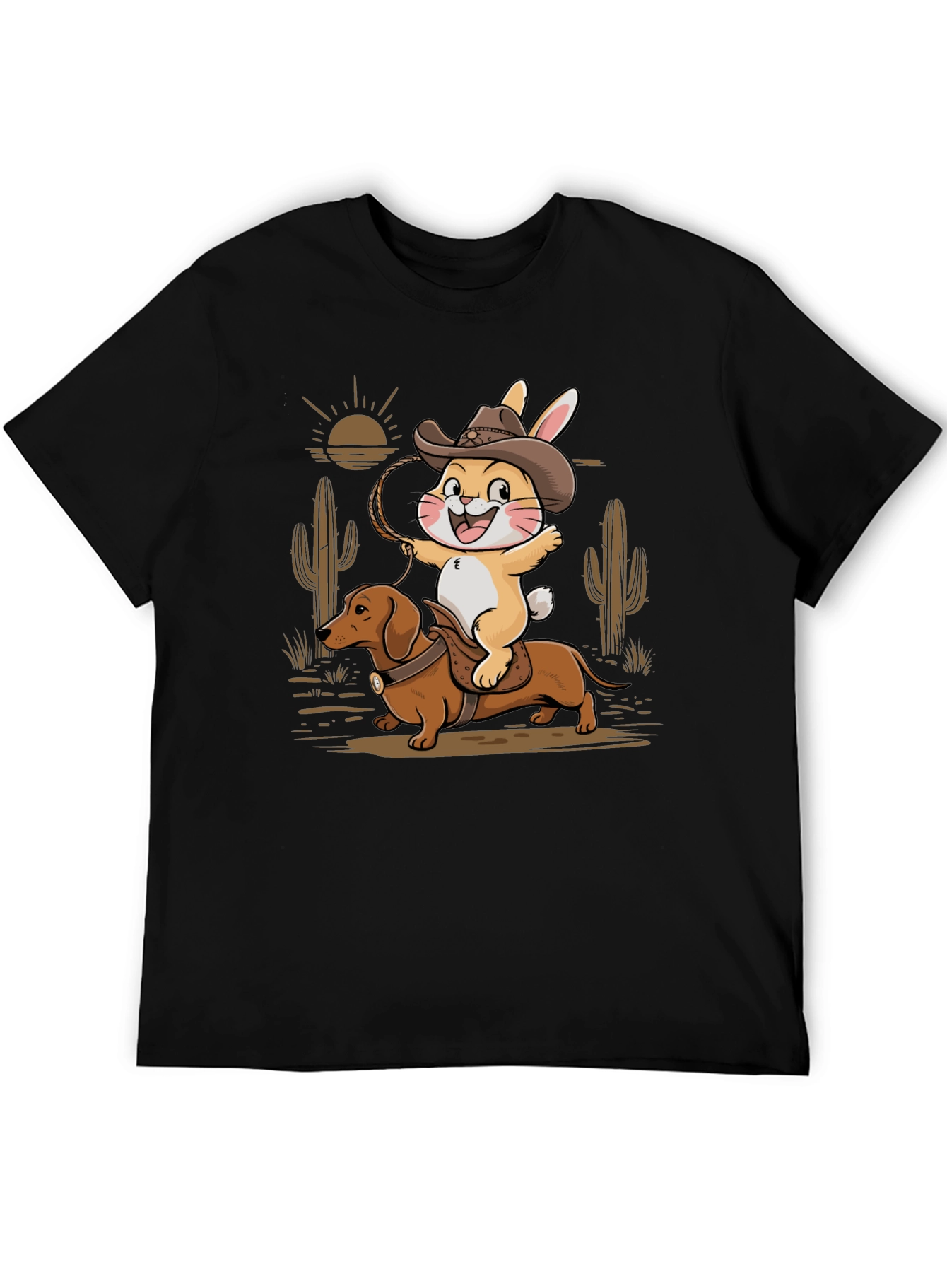 Cowboy Dachshund & Rabbit T-Shirt
