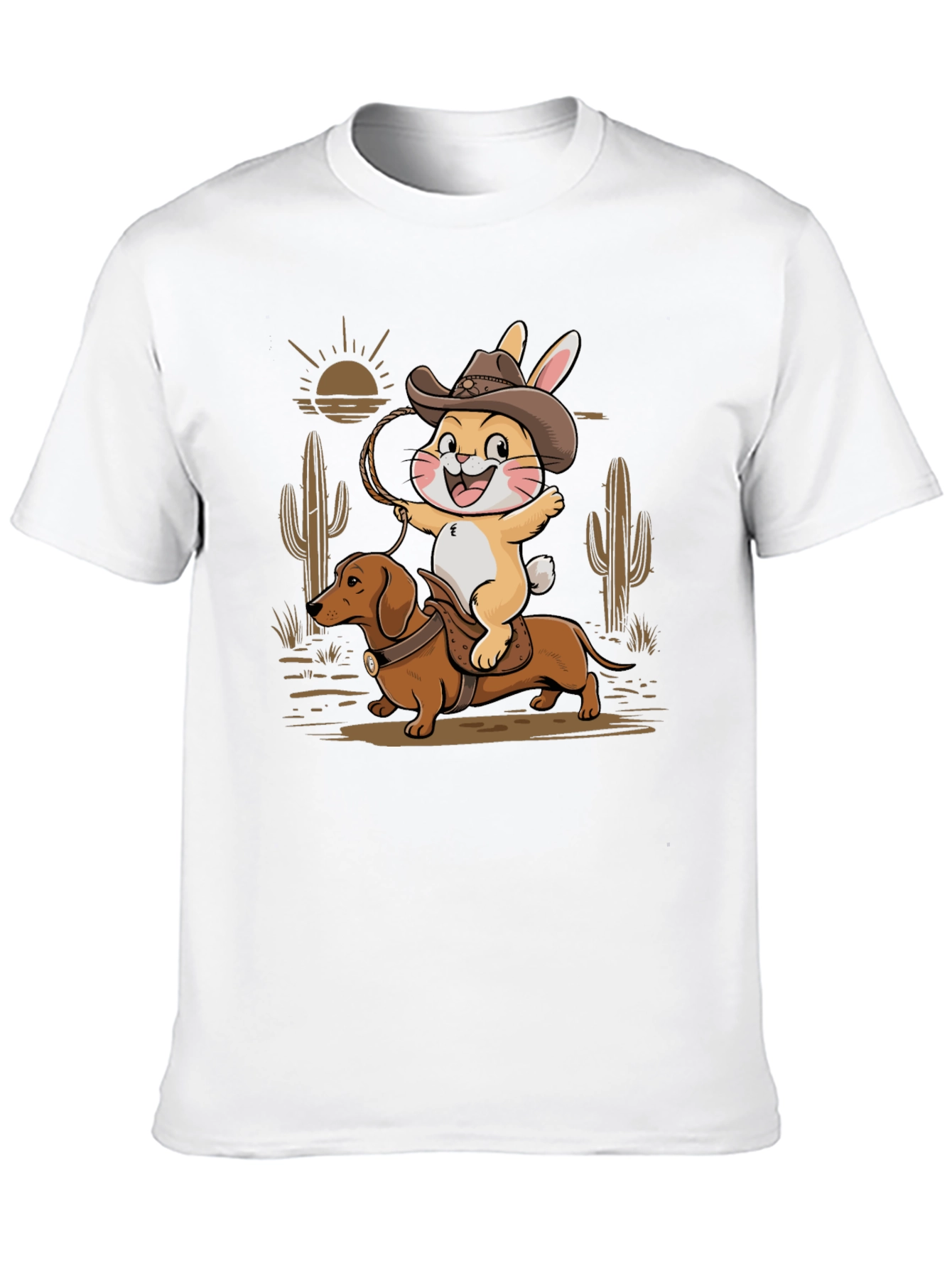 Cowboy Dachshund & Rabbit T-Shirt