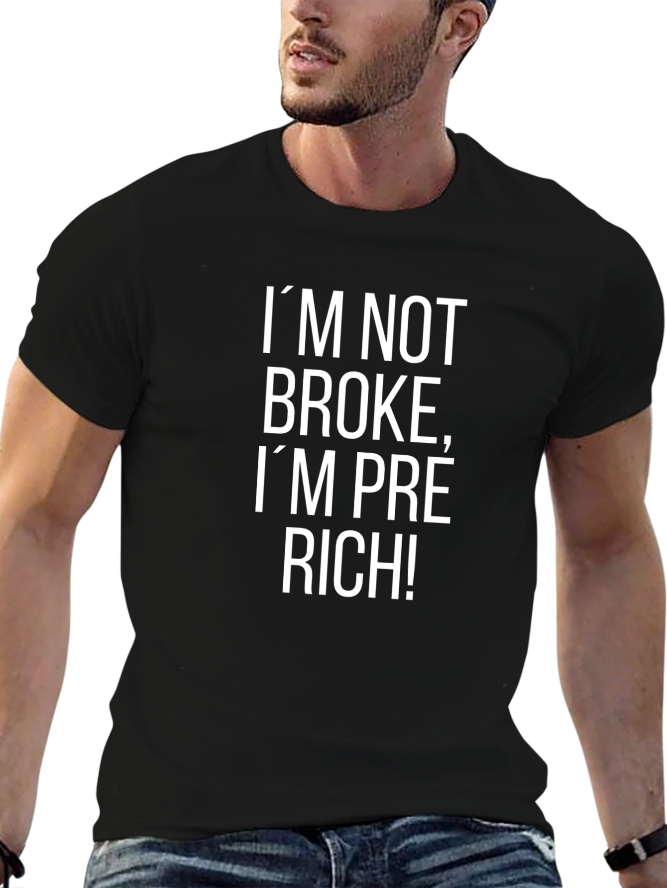 Pre-Rich Graphic Tee -  Funny Slogan T-Shirt
