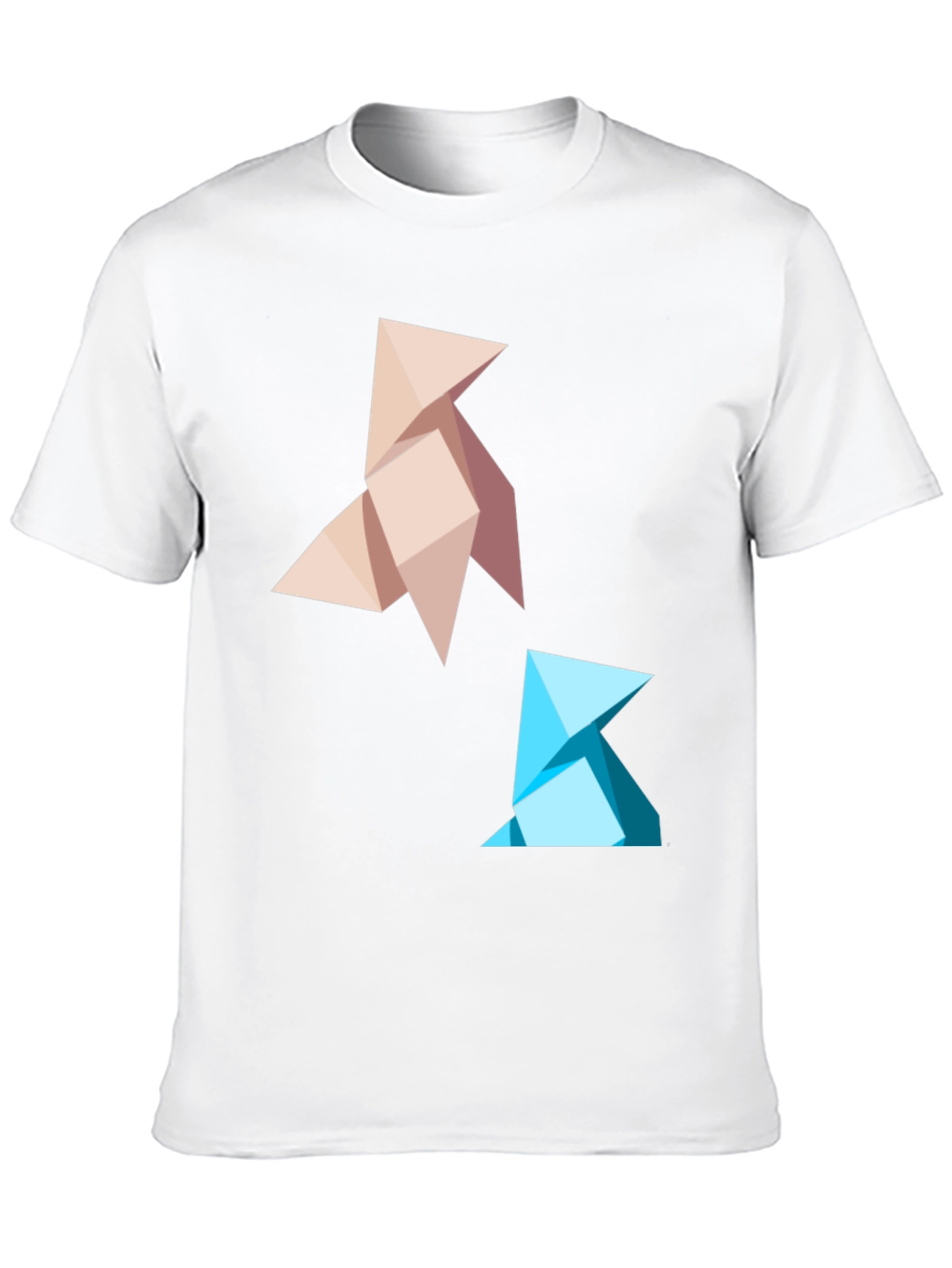 Geometric Origami Bird Graphic Tee - Black