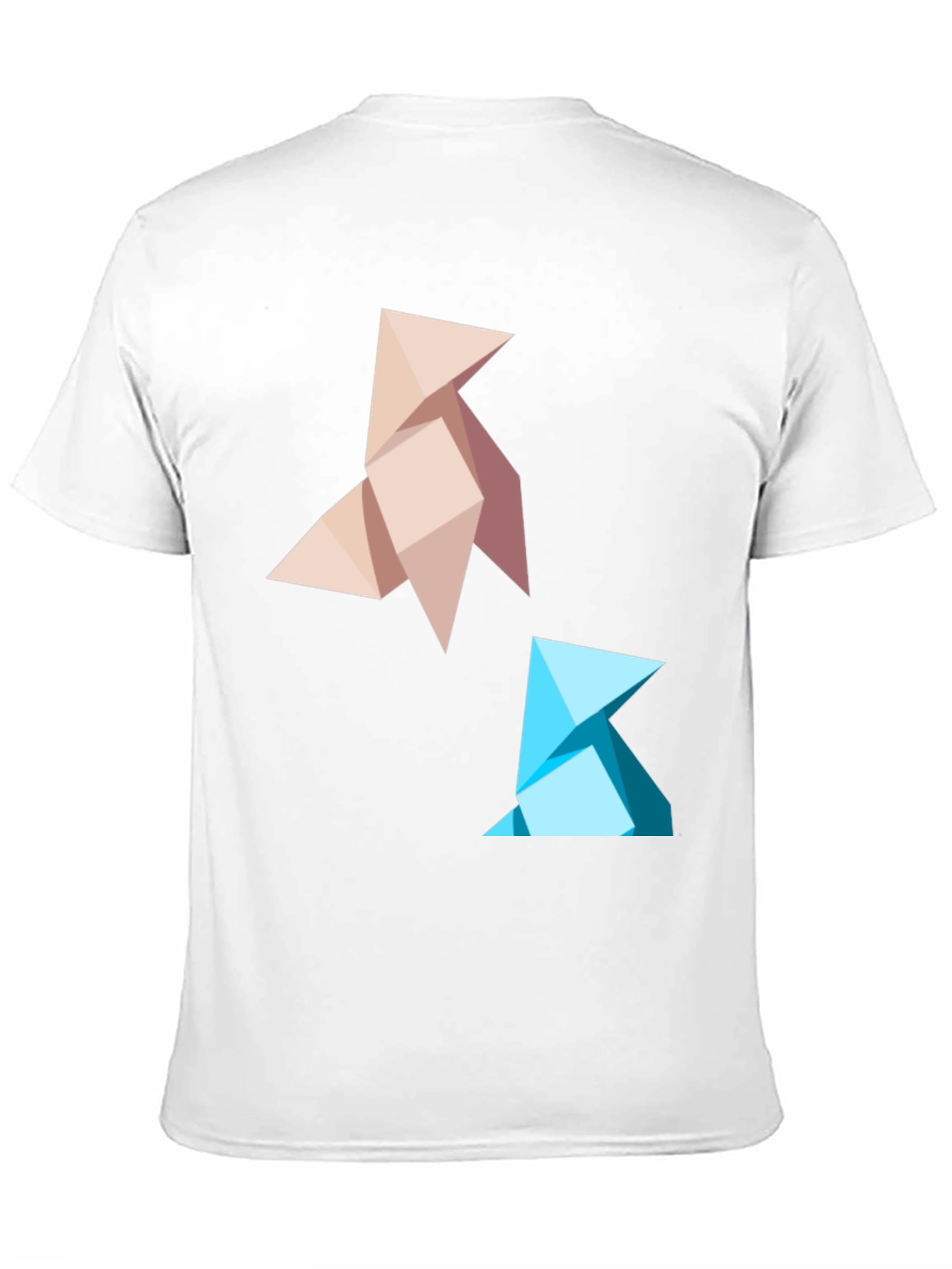 Geometric Origami Bird Graphic Tee - Black