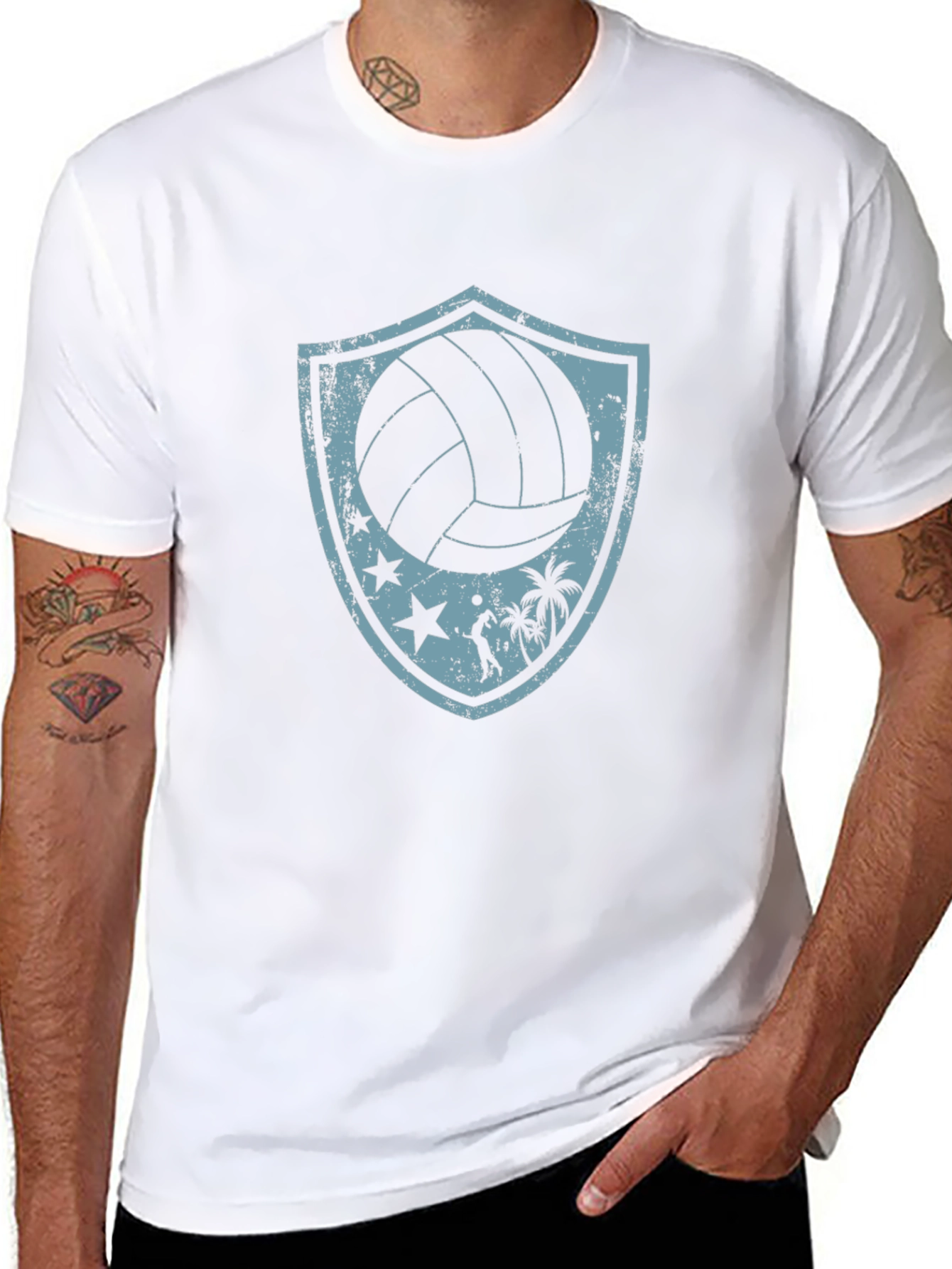 Volleyball Beach Shield Graphic T-Shirt