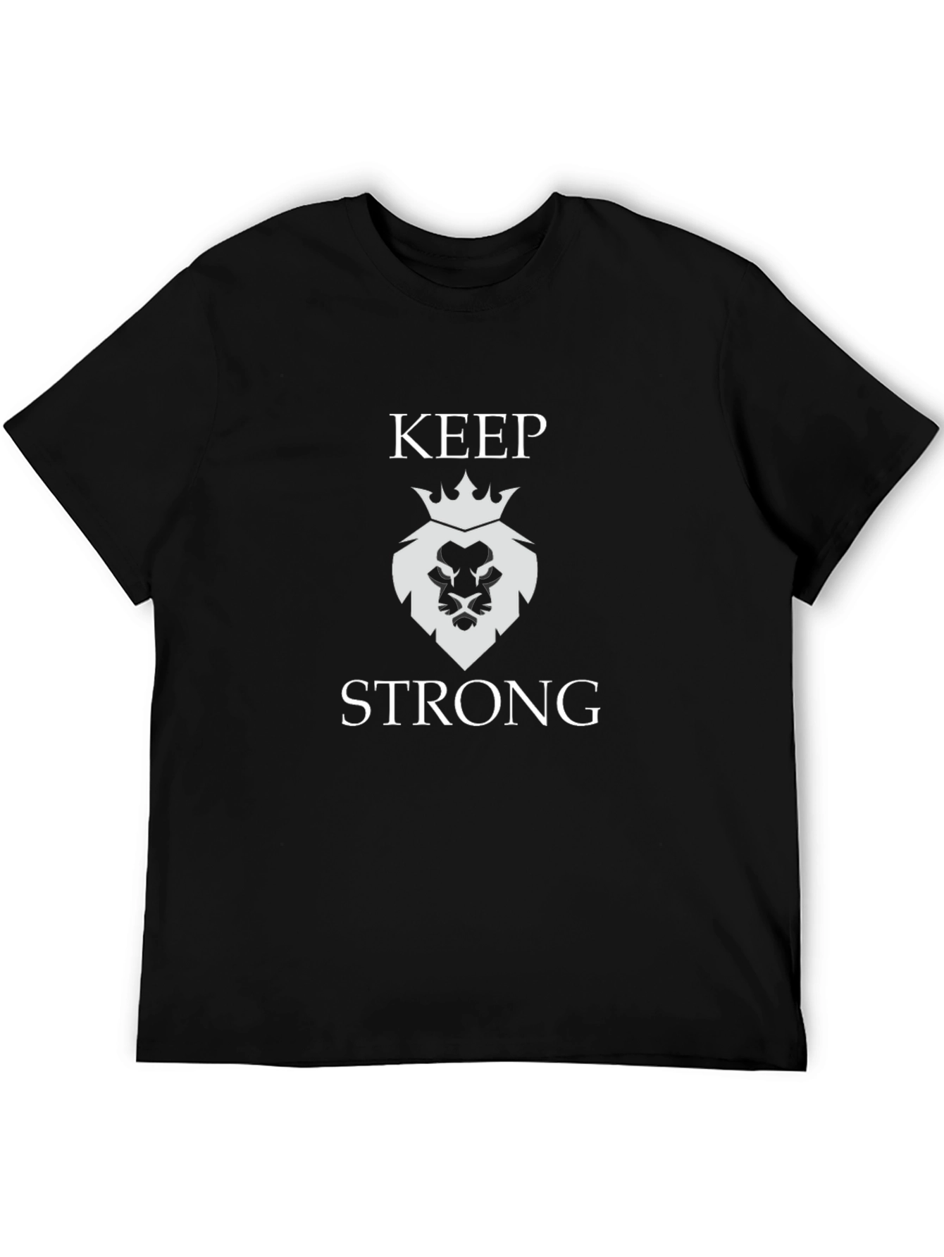 Keep Strong Lion Graphic Tee - Black