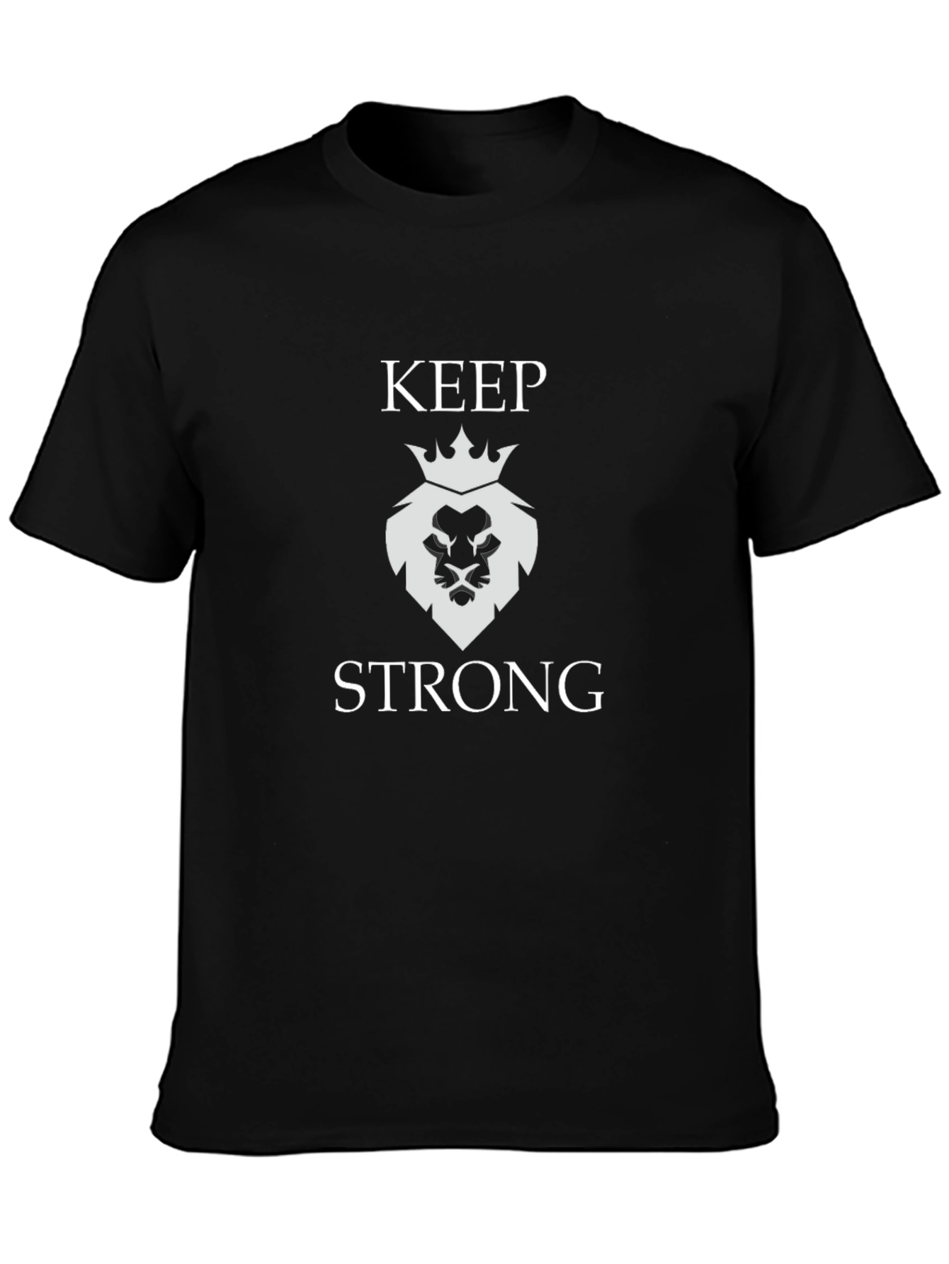 Keep Strong Lion Graphic Tee - Black