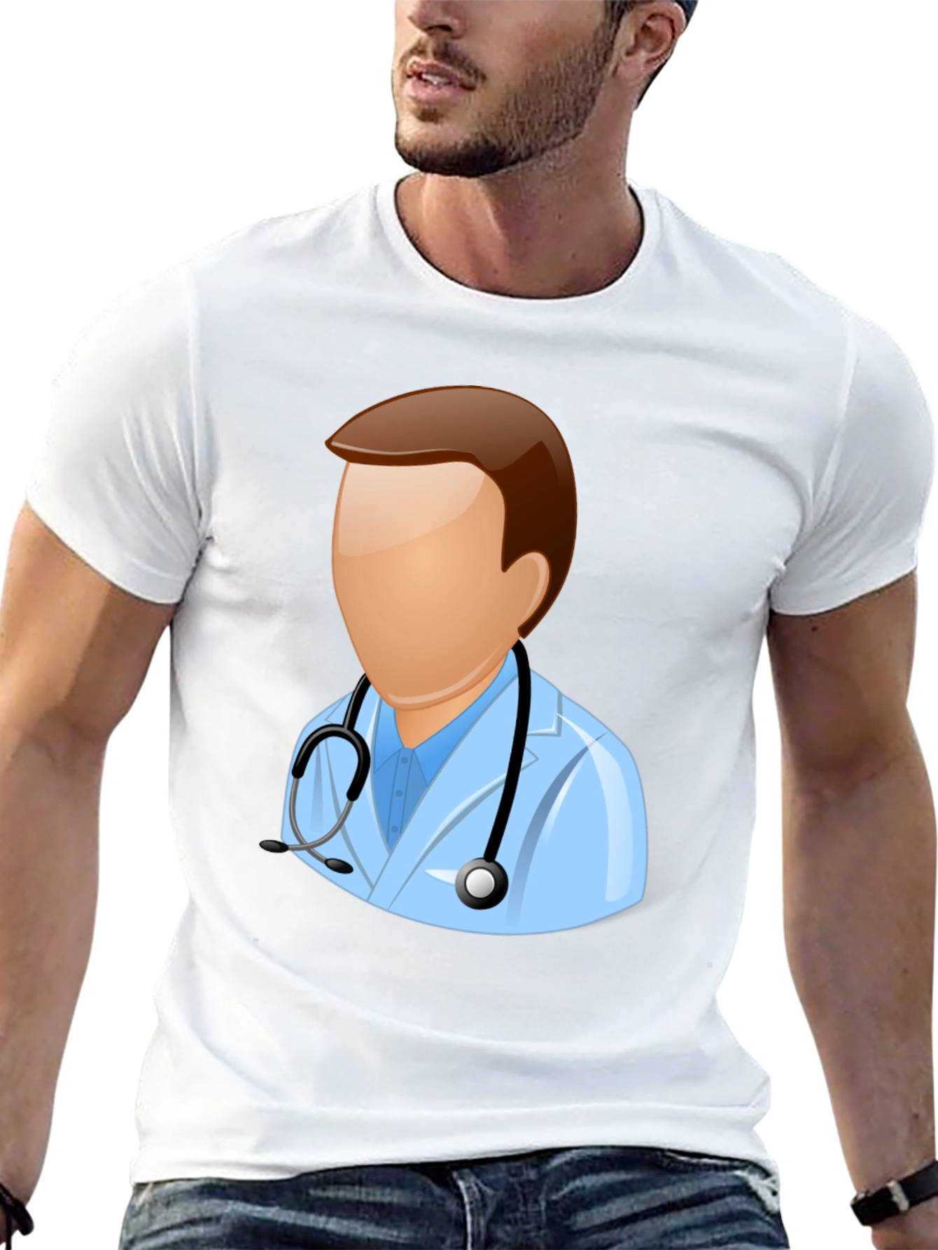Doctor Icon Graphic Black T-Shirt
