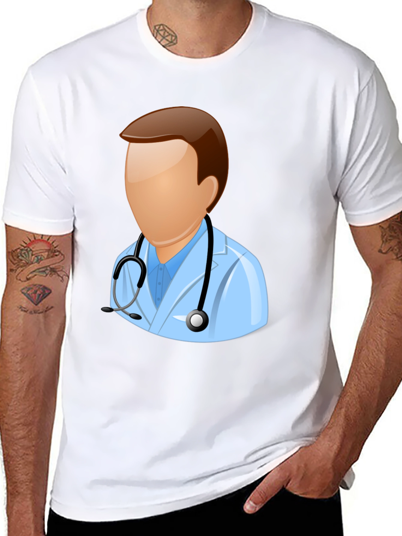 Doctor Icon Graphic Black T-Shirt