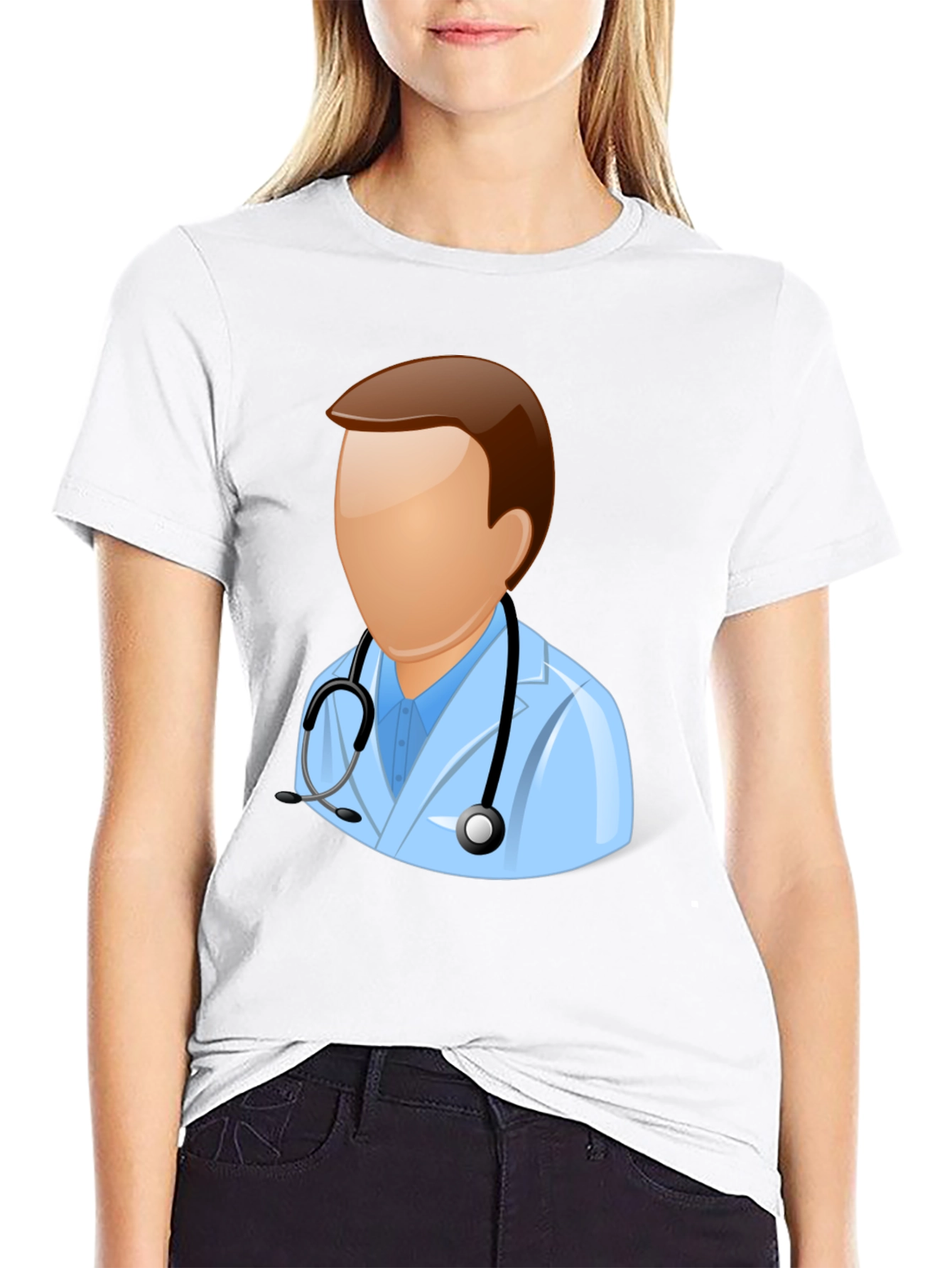 Doctor Icon Graphic Black T-Shirt