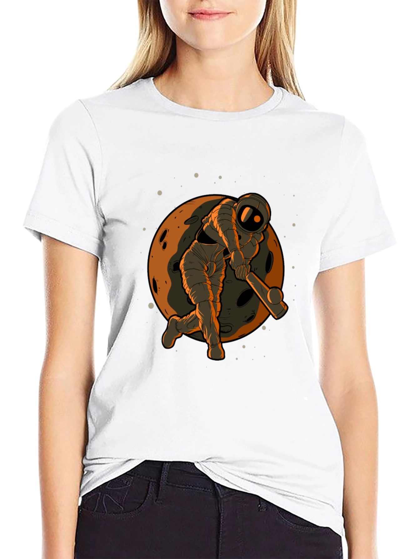 Astronaut Cricket Graphic Tee - Black