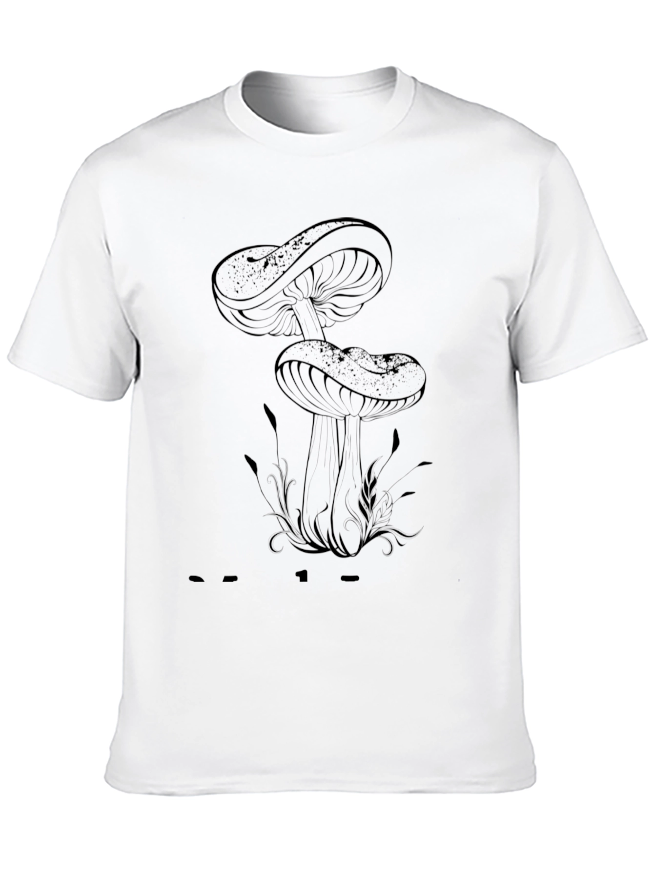 Mushroom Graphic T-Shirt - Trendy Black Tee