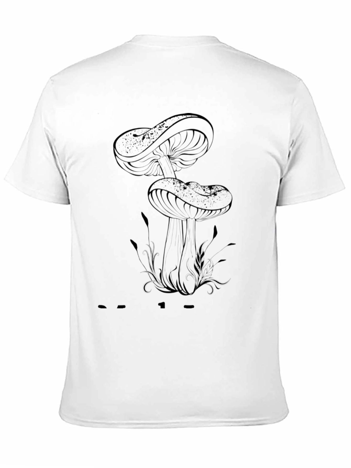 Mushroom Graphic T-Shirt - Trendy Black Tee