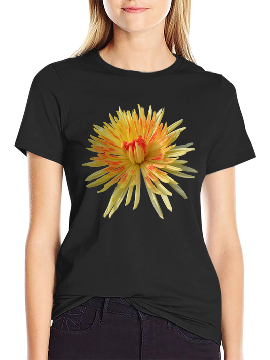 Floral Print Black T-Shirt - Bold & Unique Design