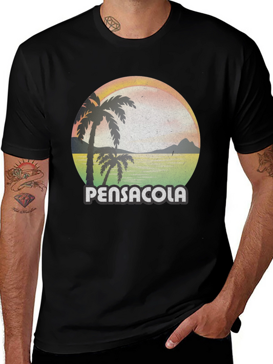 Pensacola Palm Tree Sunset Graphic Tee