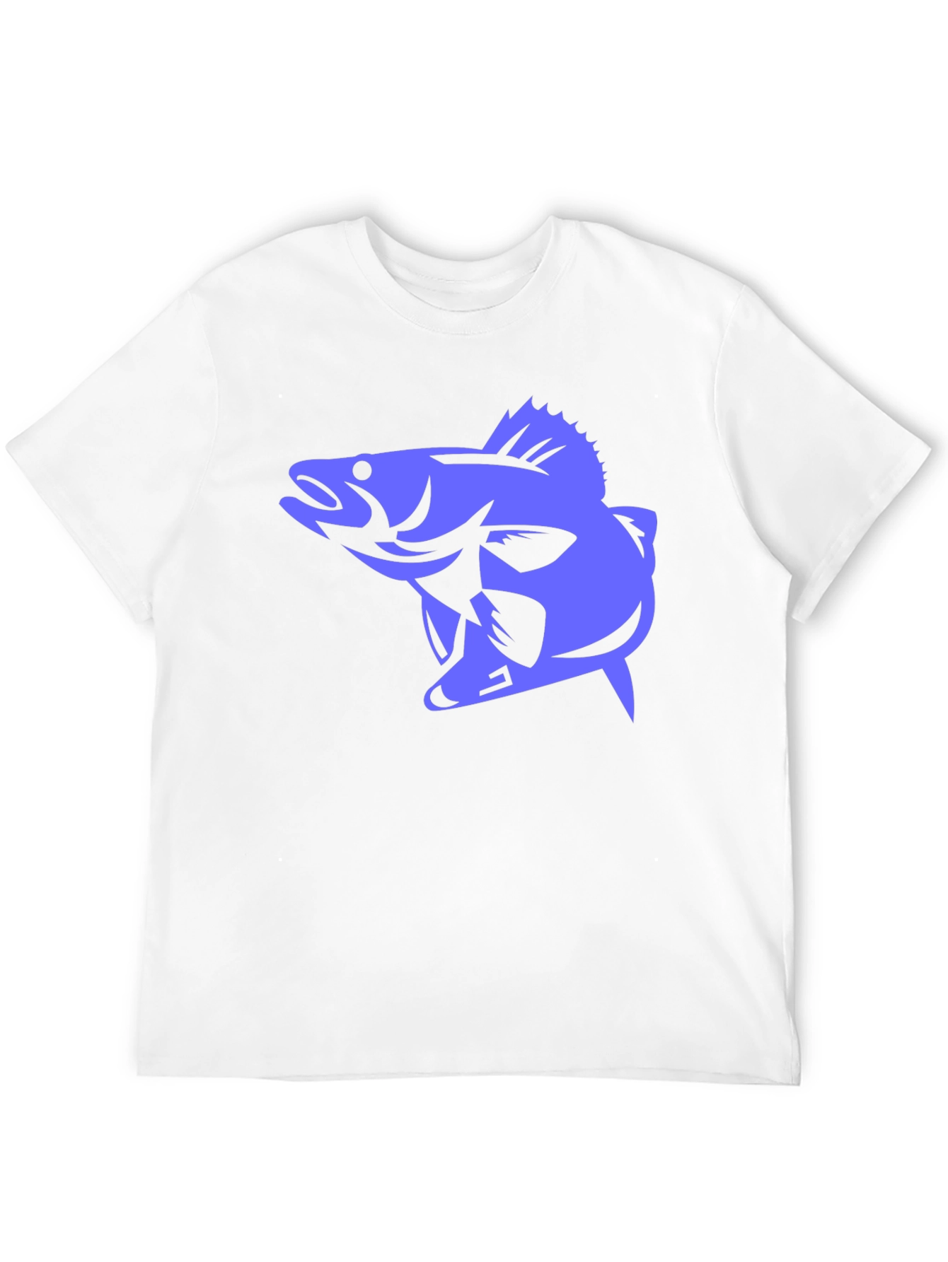 Mens Black T-Shirt with Blue Fish Graphic