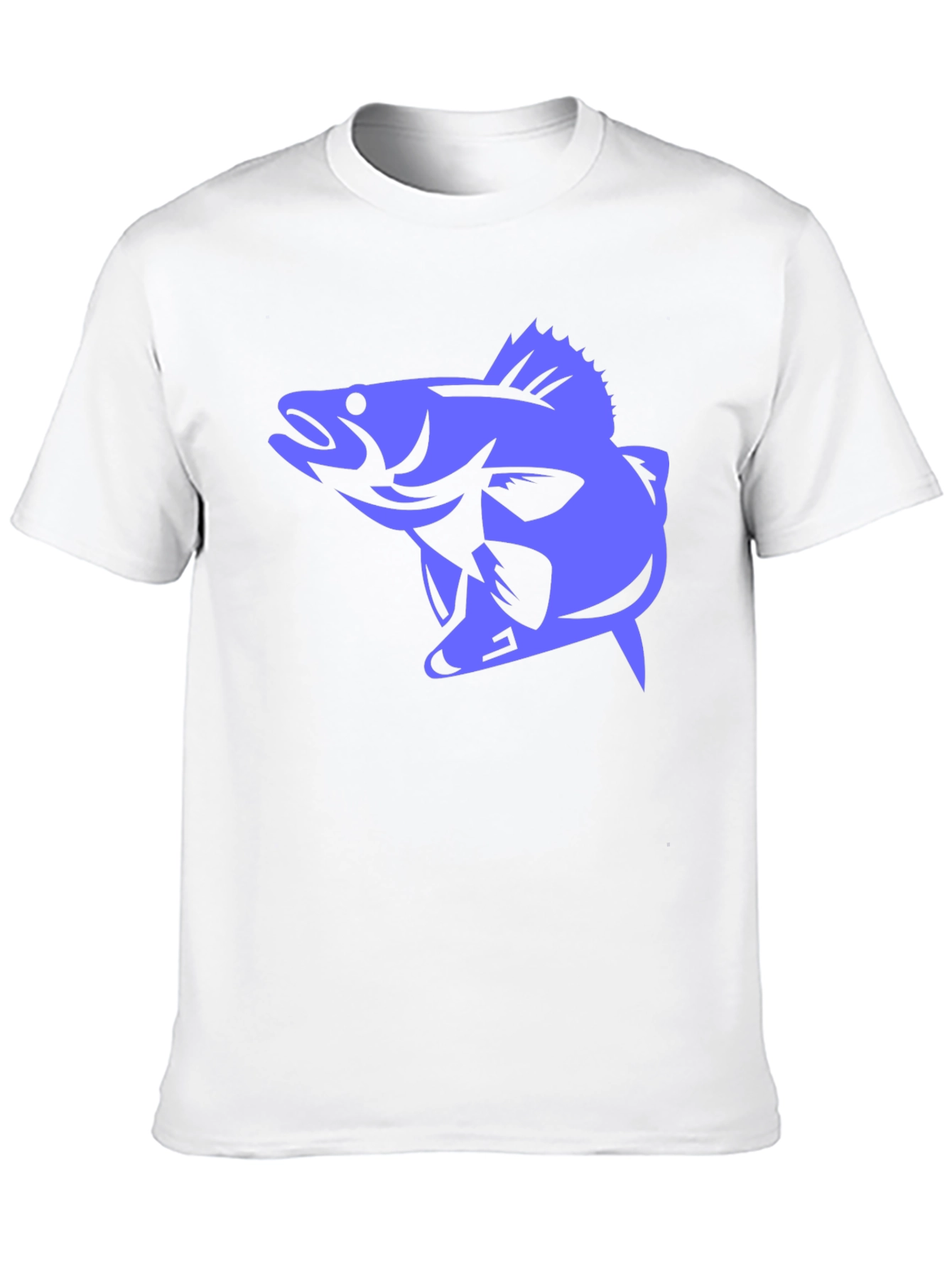 Mens Black T-Shirt with Blue Fish Graphic