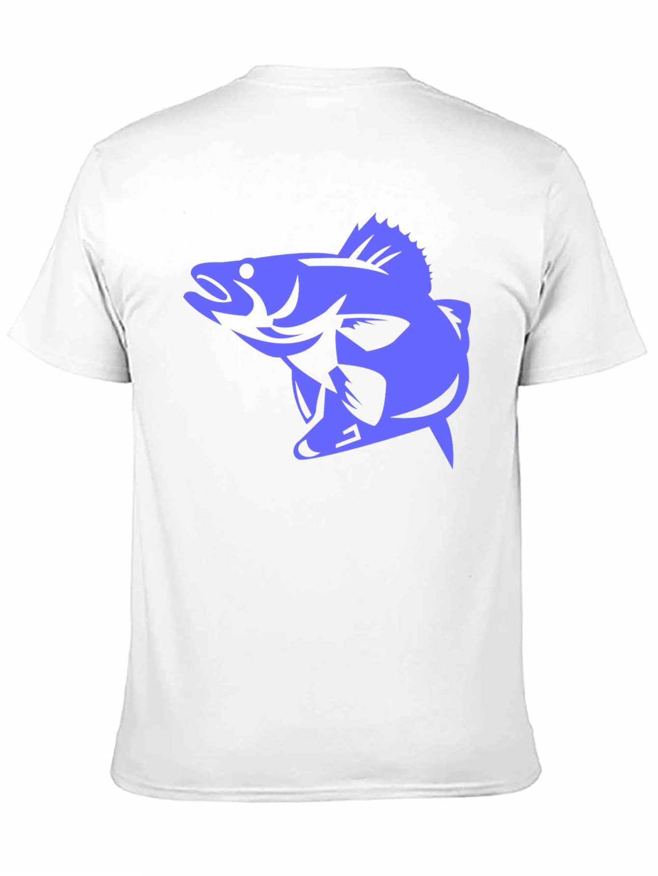 Mens Black T-Shirt with Blue Fish Graphic