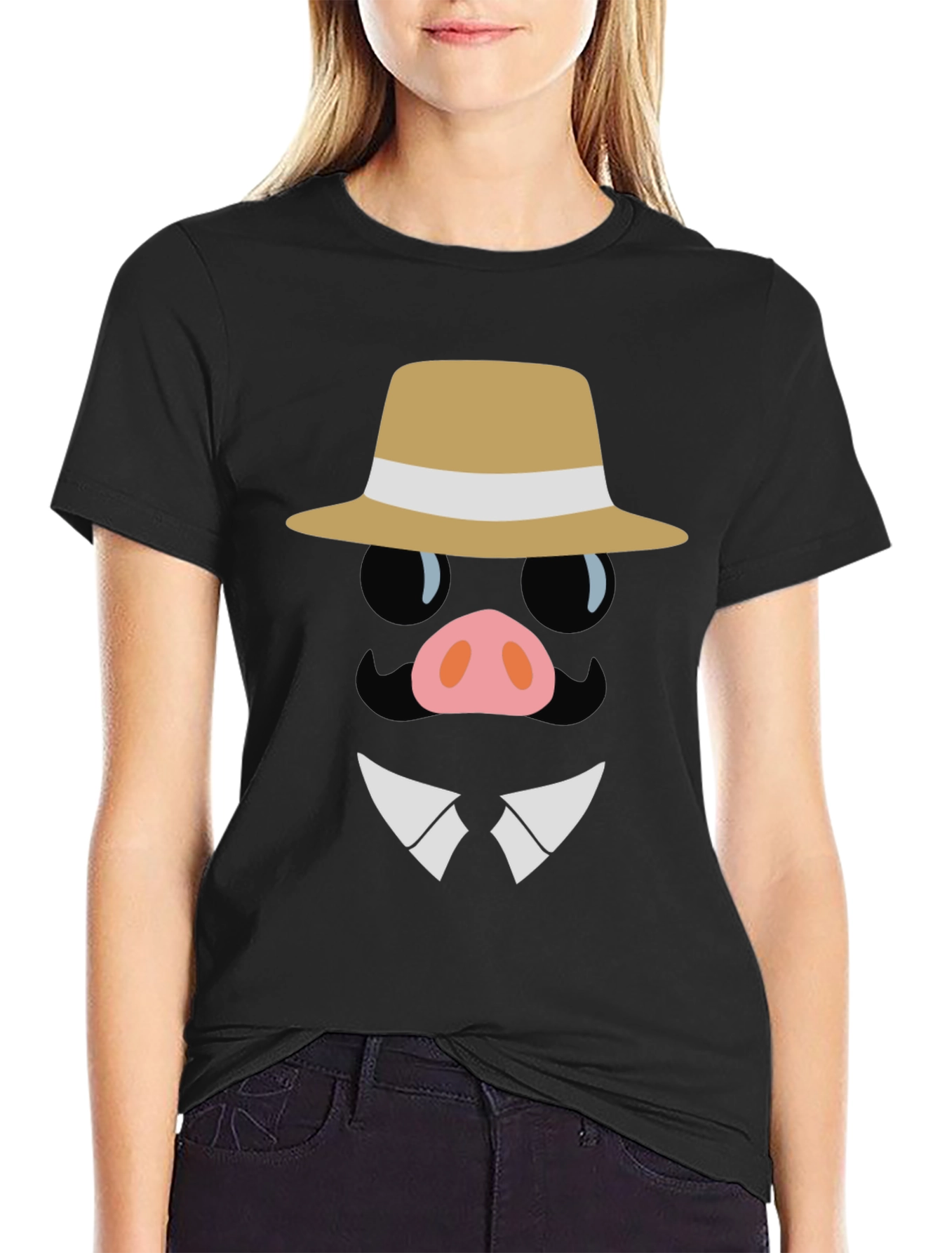 Dapper Pig T-Shirt - Funny Cartoon Graphic Tee