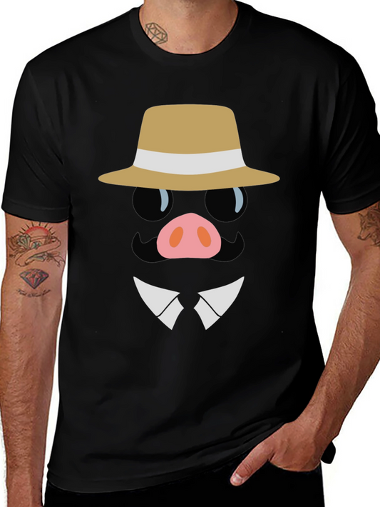 Dapper Pig T-Shirt - Funny Cartoon Graphic Tee
