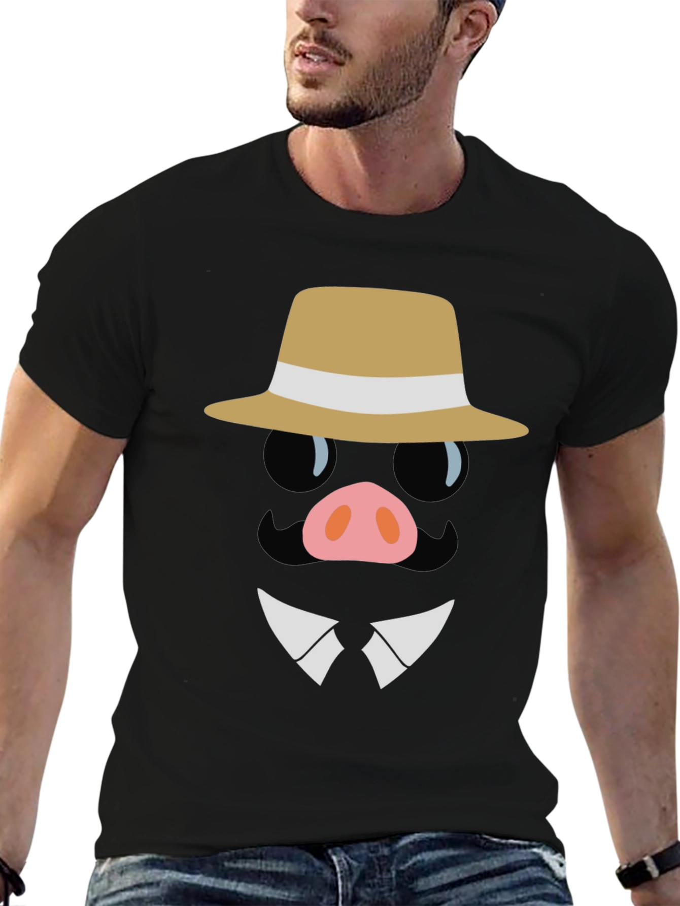 Dapper Pig T-Shirt - Funny Cartoon Graphic Tee