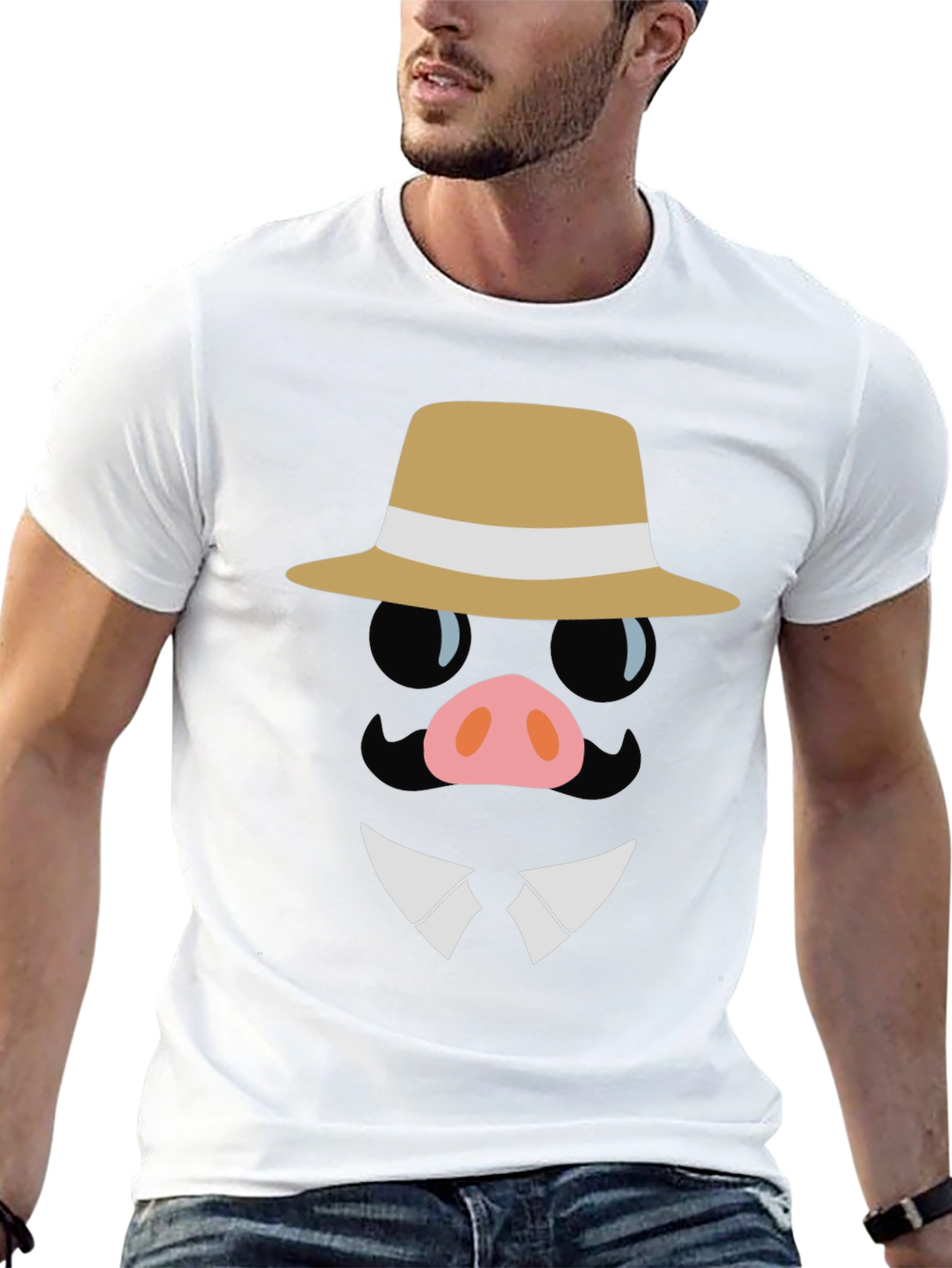 Dapper Pig T-Shirt - Funny Cartoon Graphic Tee