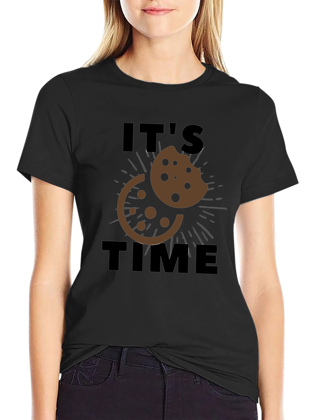 Its Cookie Time T-Shirt - Black Casual Wear