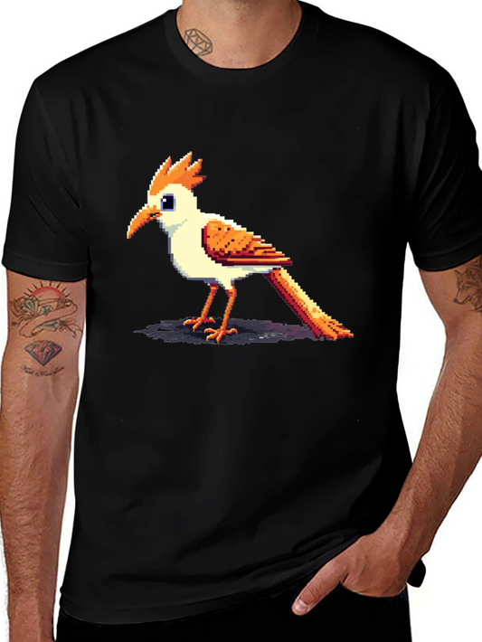 Pixelated Bird Graphic Tee - Cool Casual Style