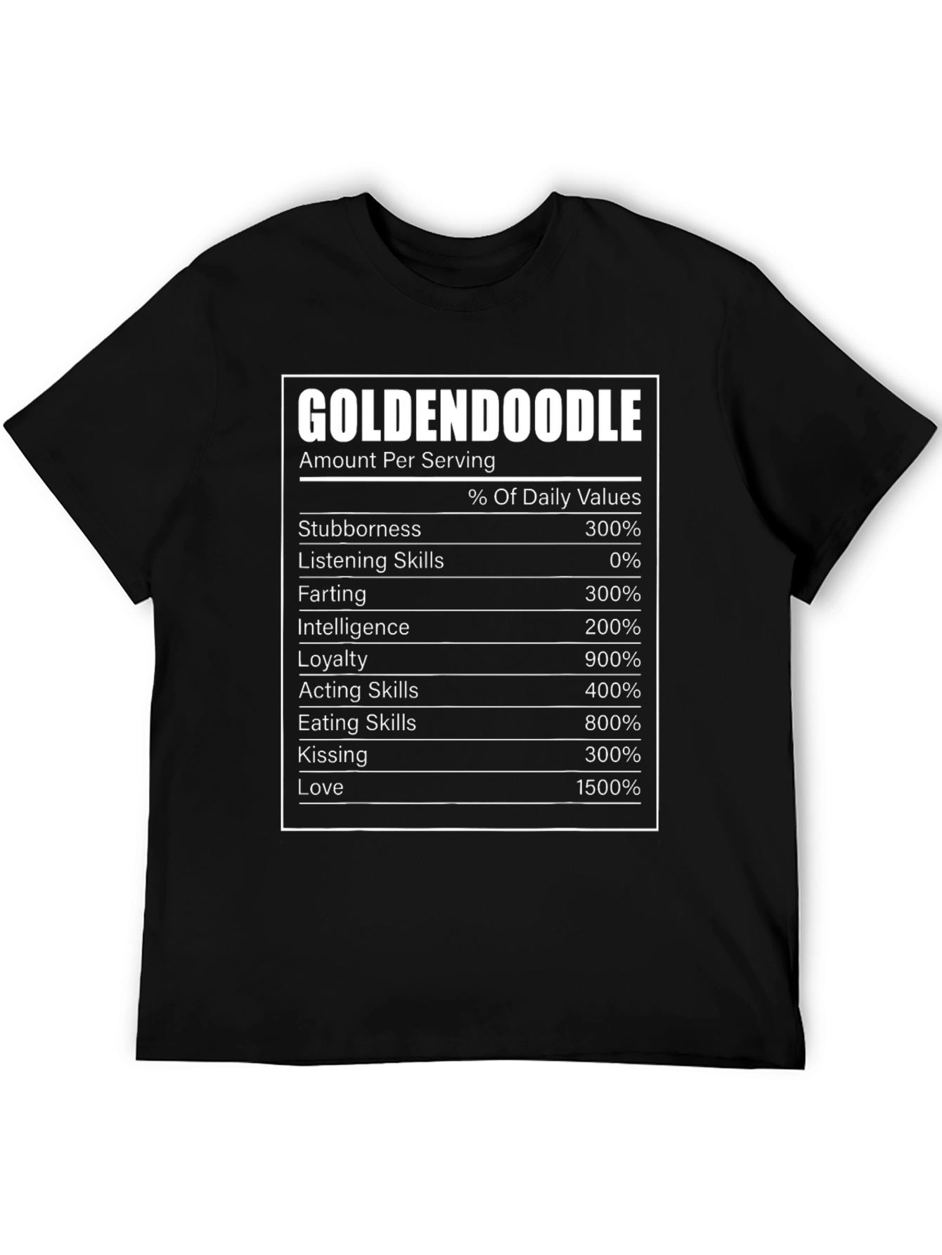 Goldendoodle Nutrition Facts T-Shirt