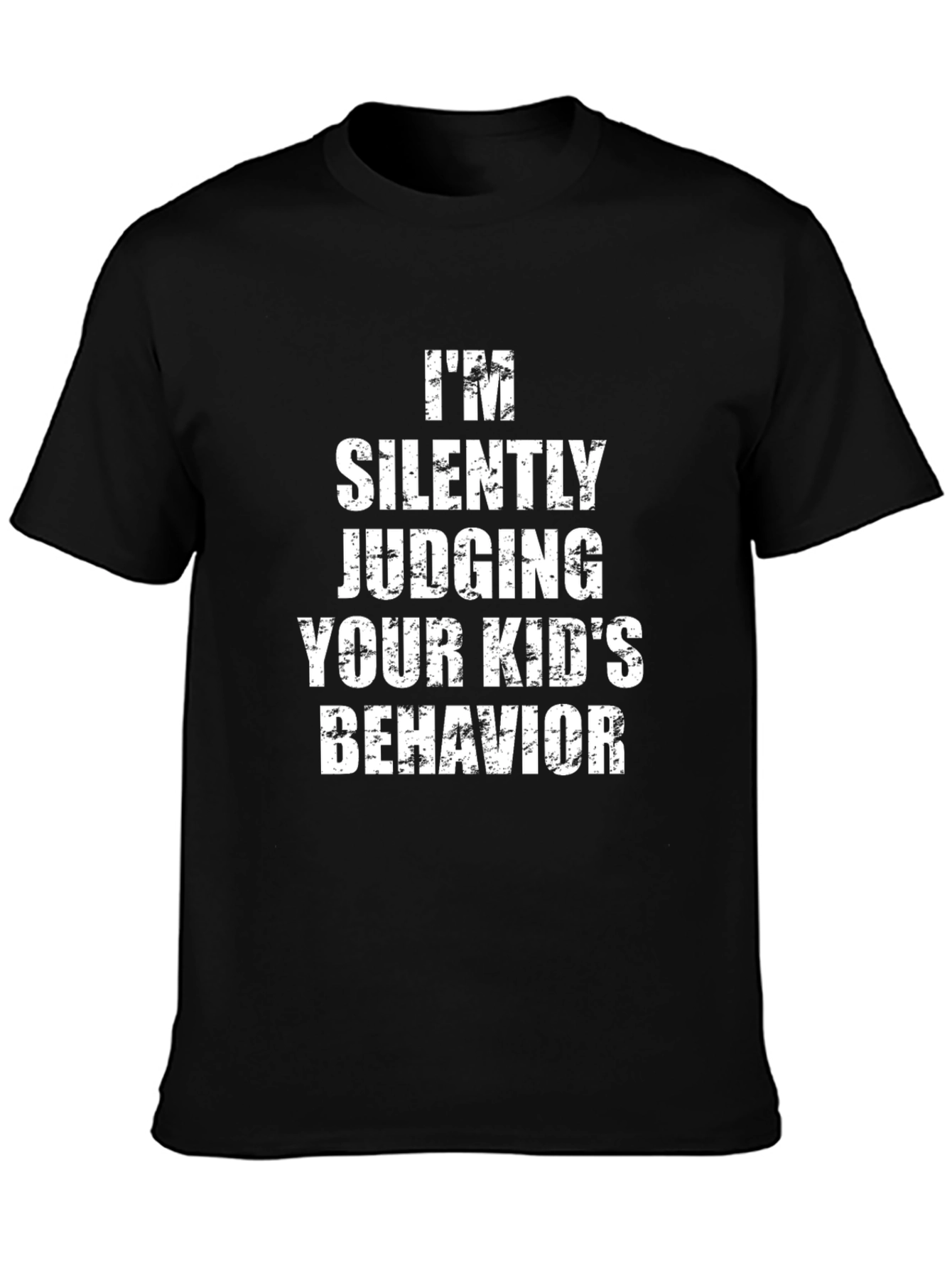 Im Silently Judging Kids Black Cotton Tee