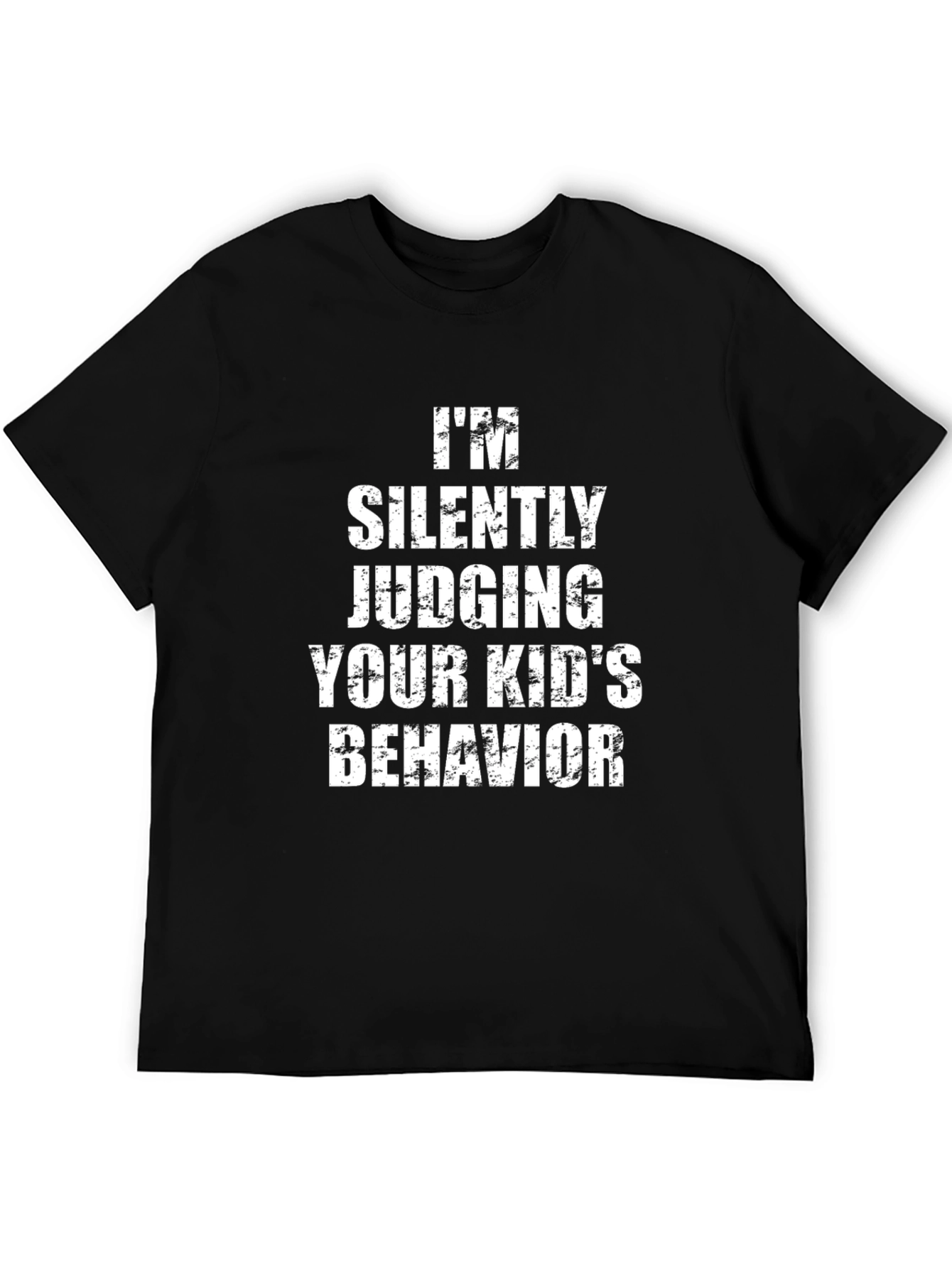 Im Silently Judging Kids Black Cotton Tee