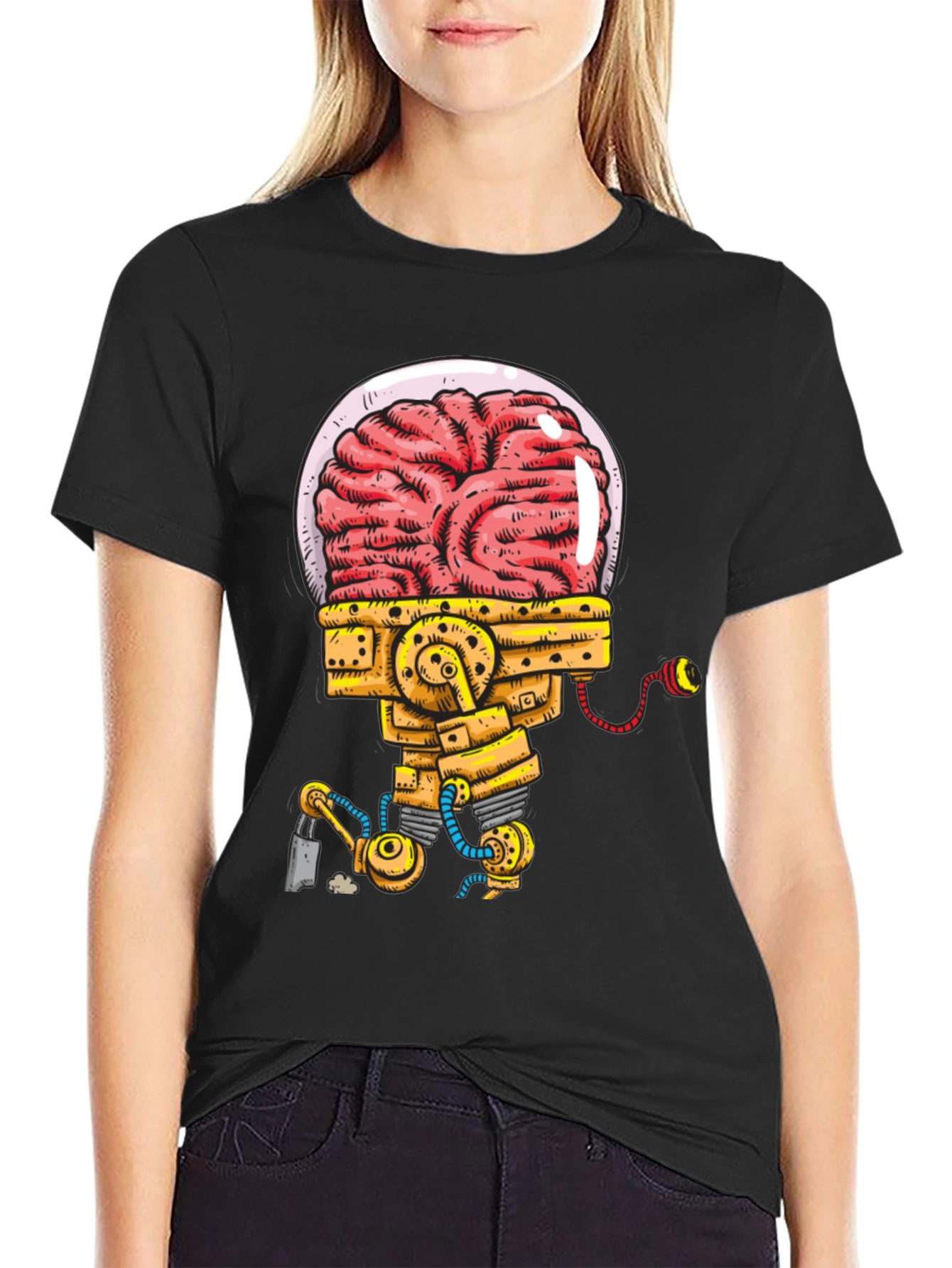 Mechanical Brain T-Shirt - Unique Graphic Tee